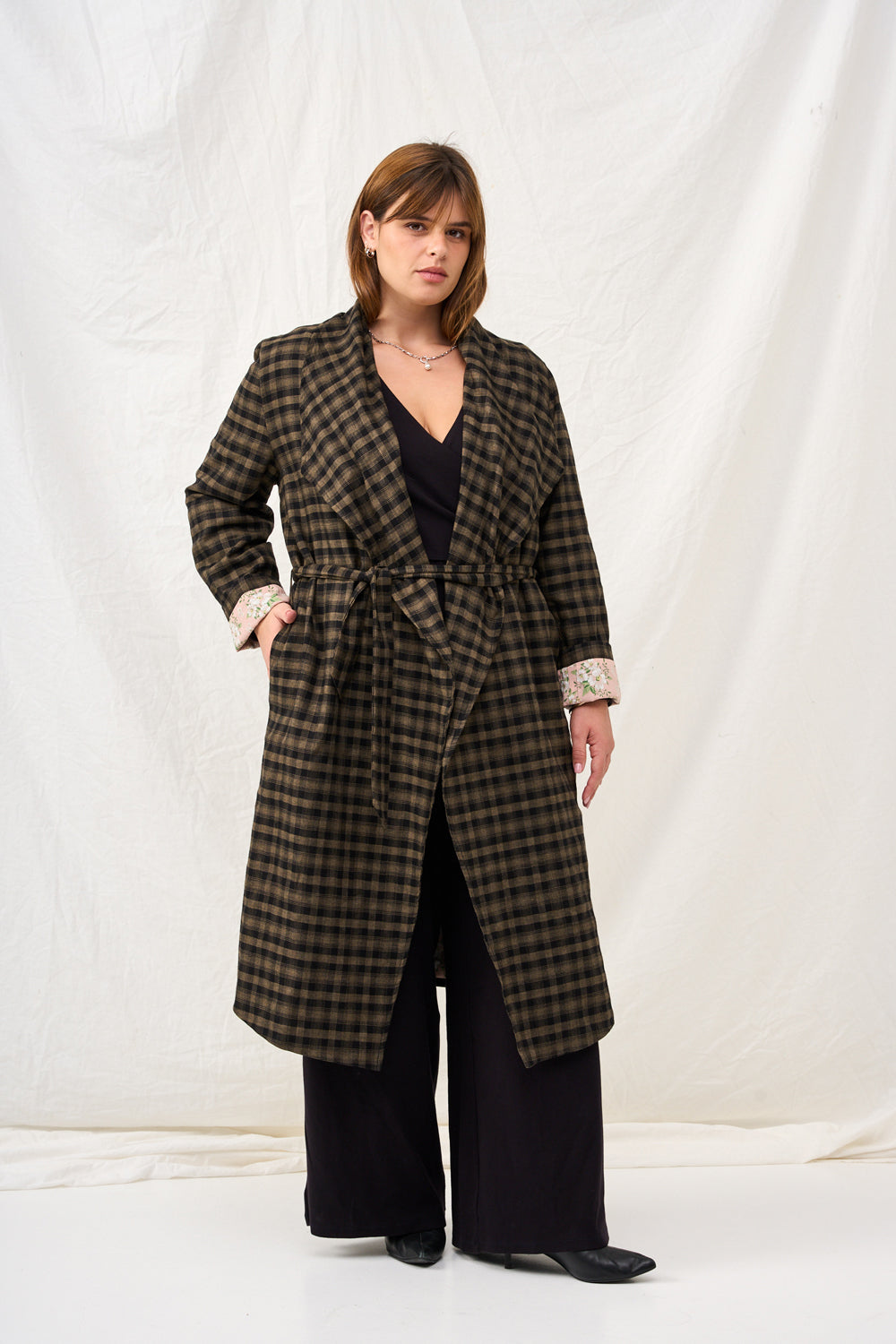 Dark plaid Charlotte coat