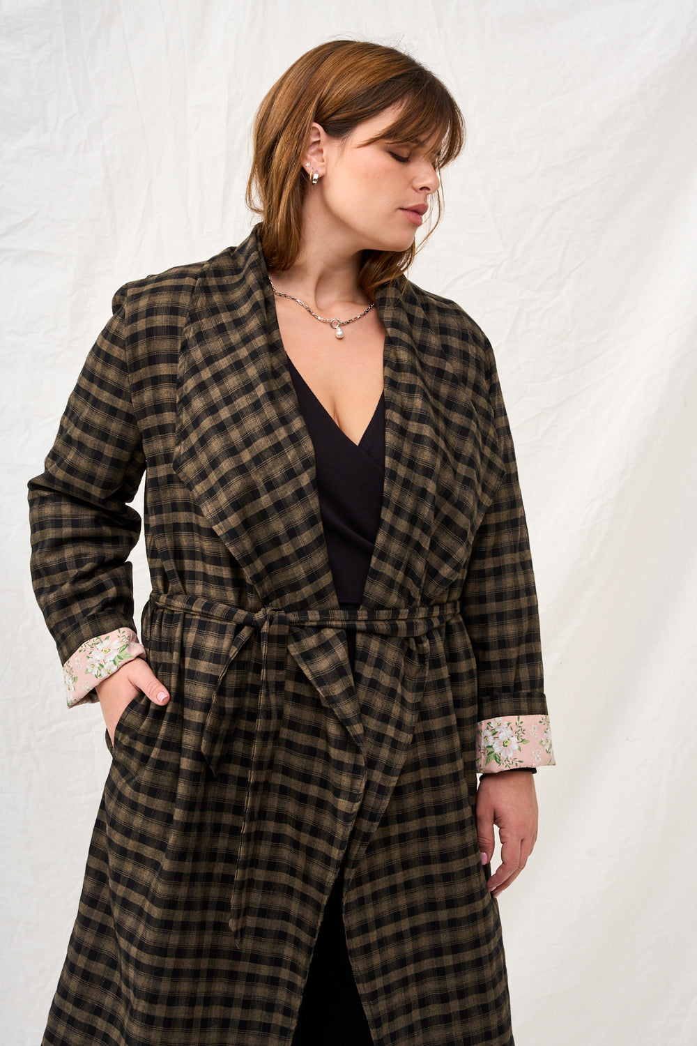 Dark plaid Charlotte coat