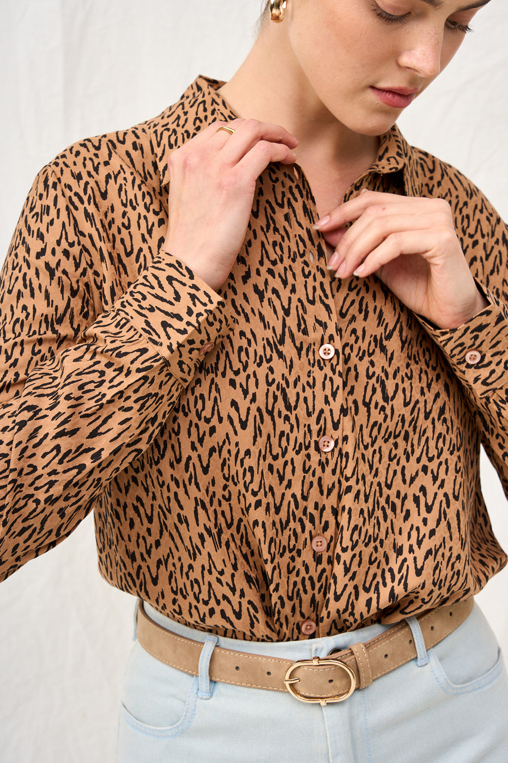 חולצת ולרי הדפס מנומר עדין