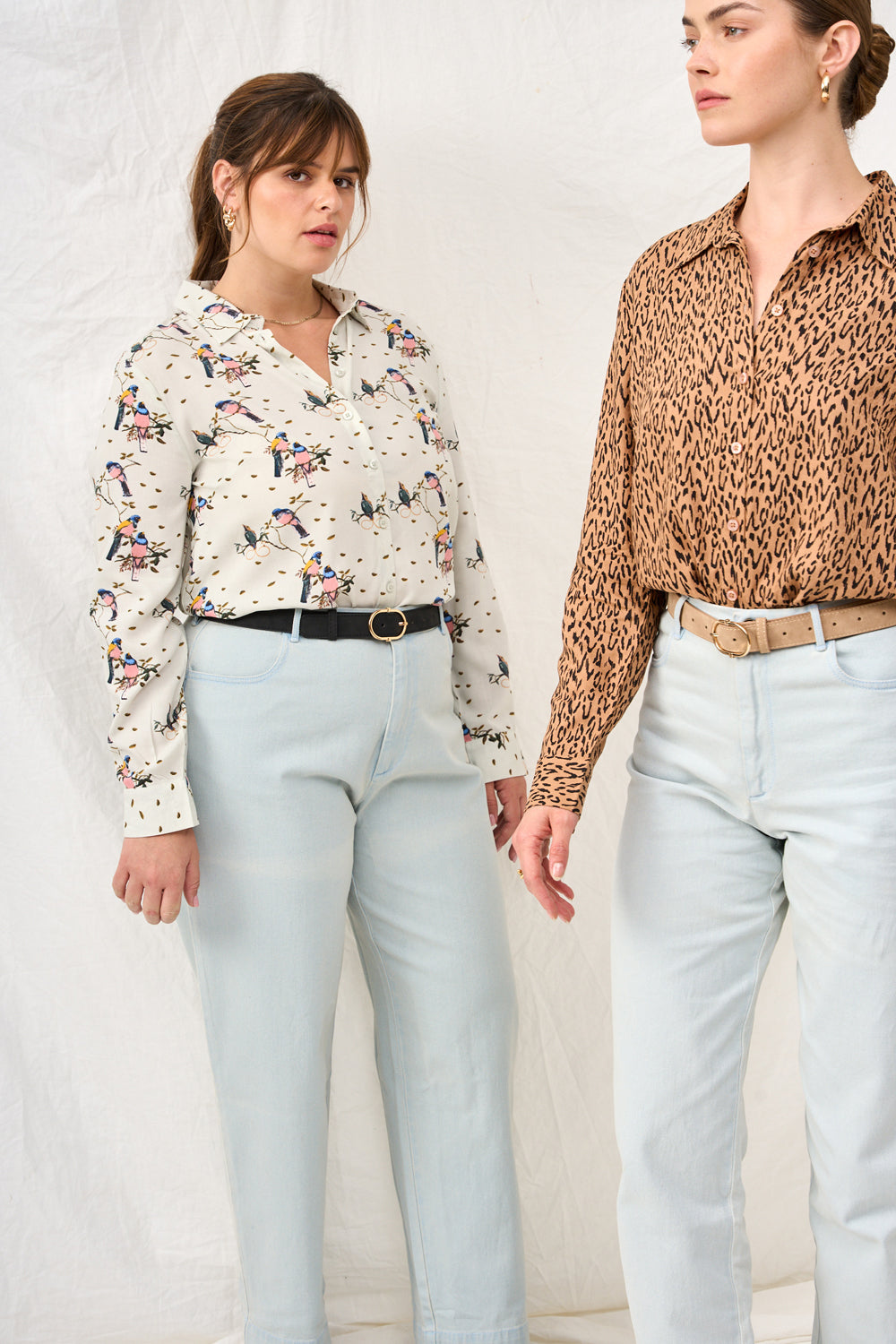 Valerie shirt with brown floral print