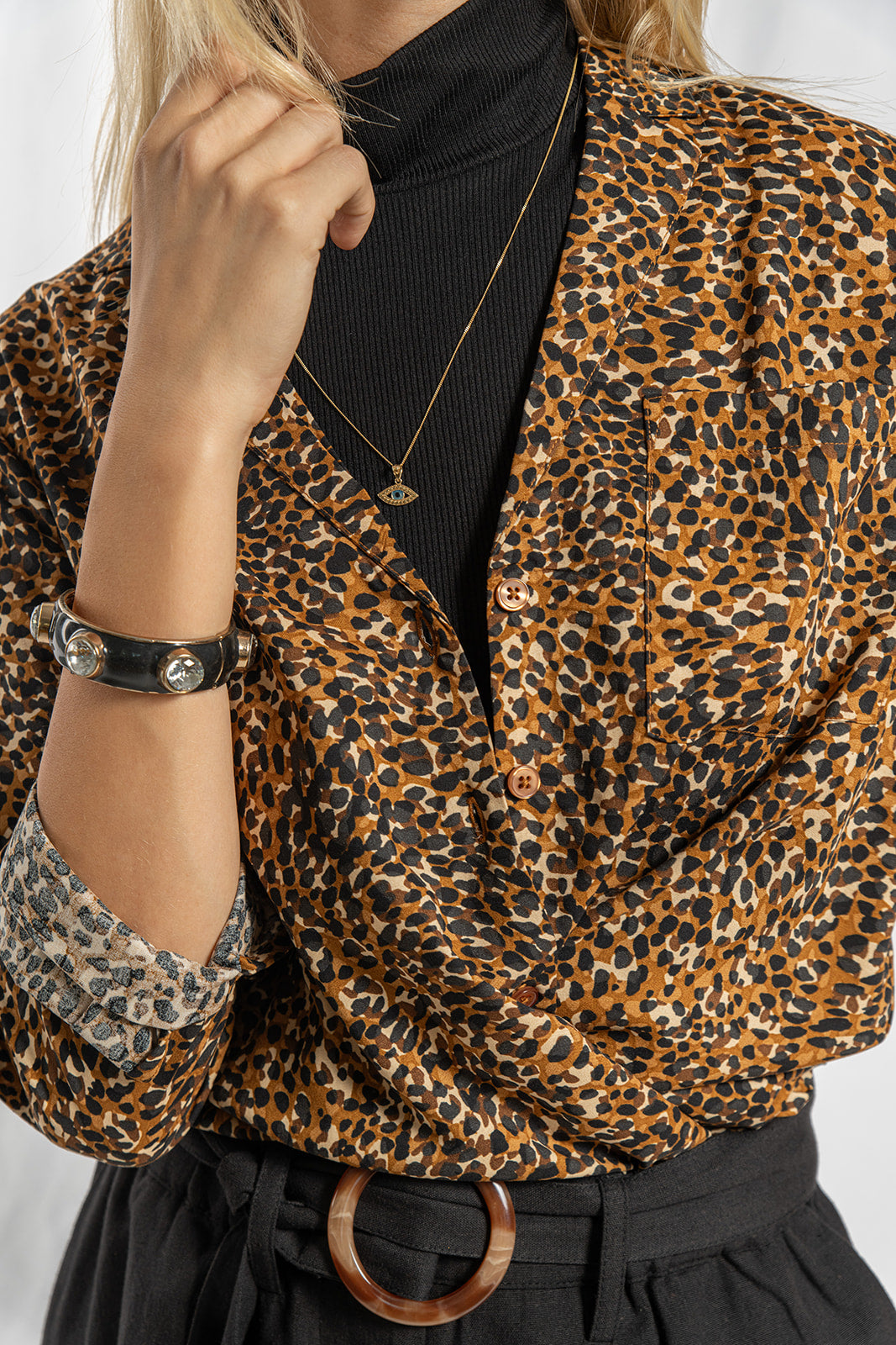 Melin shirt light polka dot print