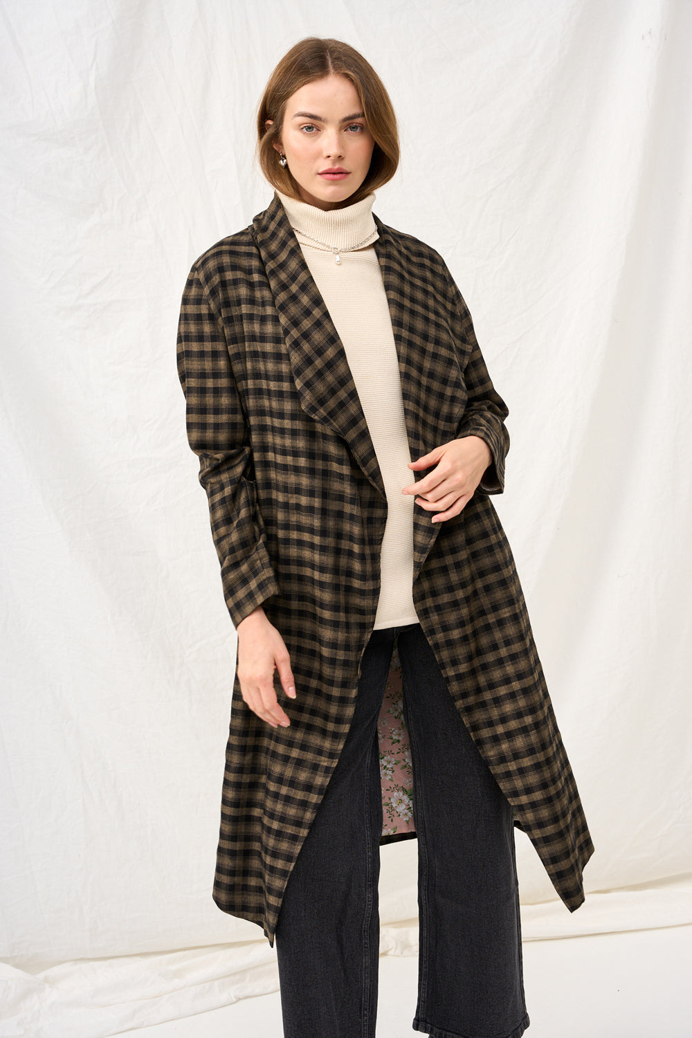 Dark plaid Charlotte coat
