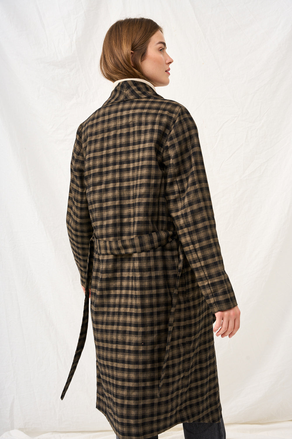 Dark plaid Charlotte coat