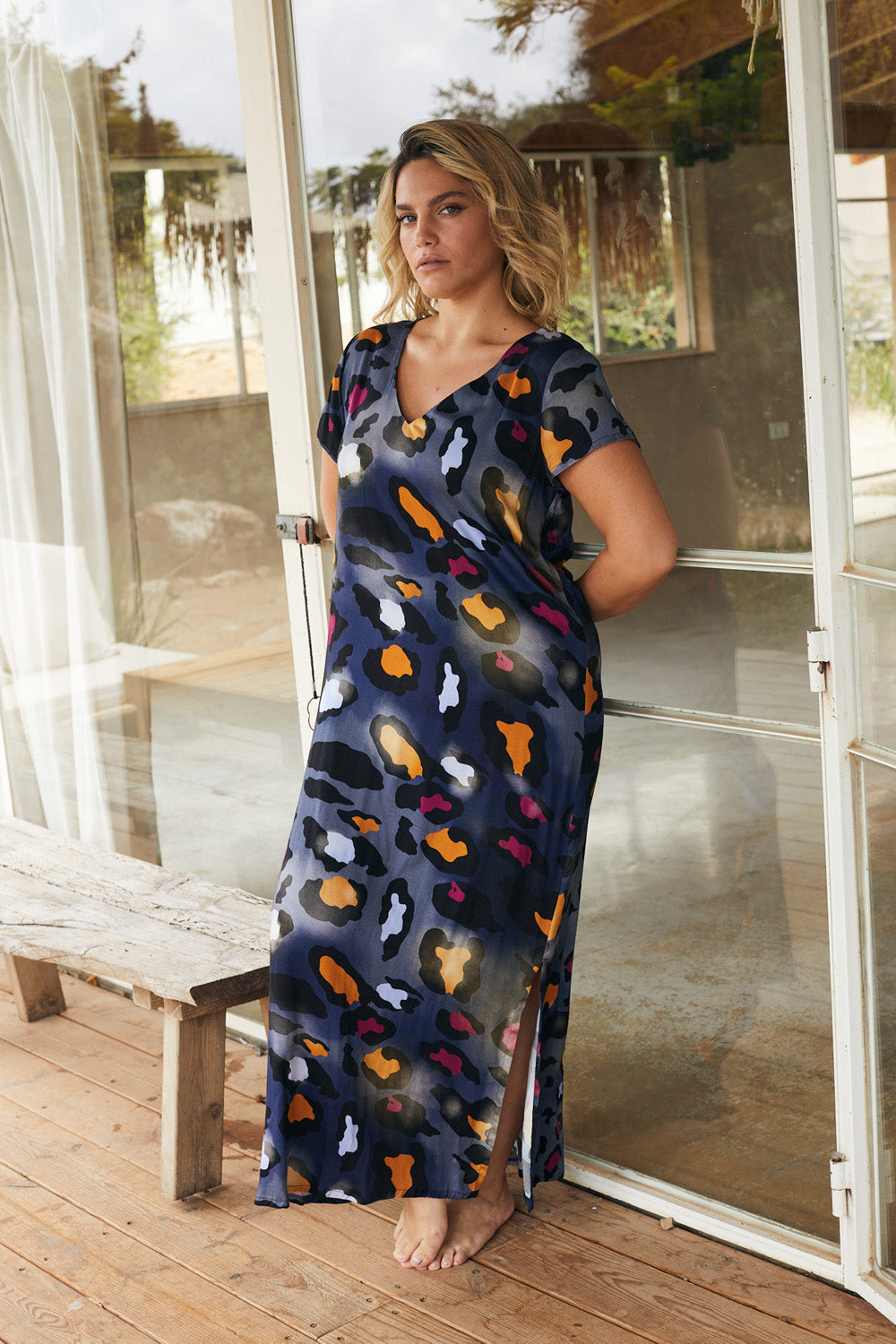 Galvia maxi black and white print