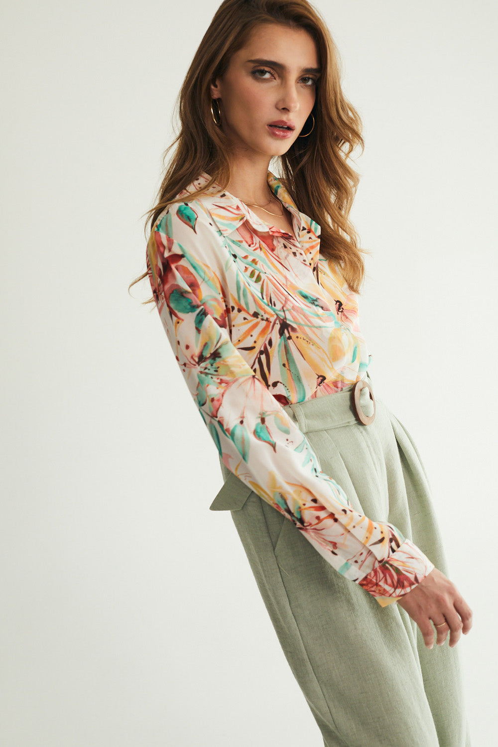 Chloe floral chiffon shirt