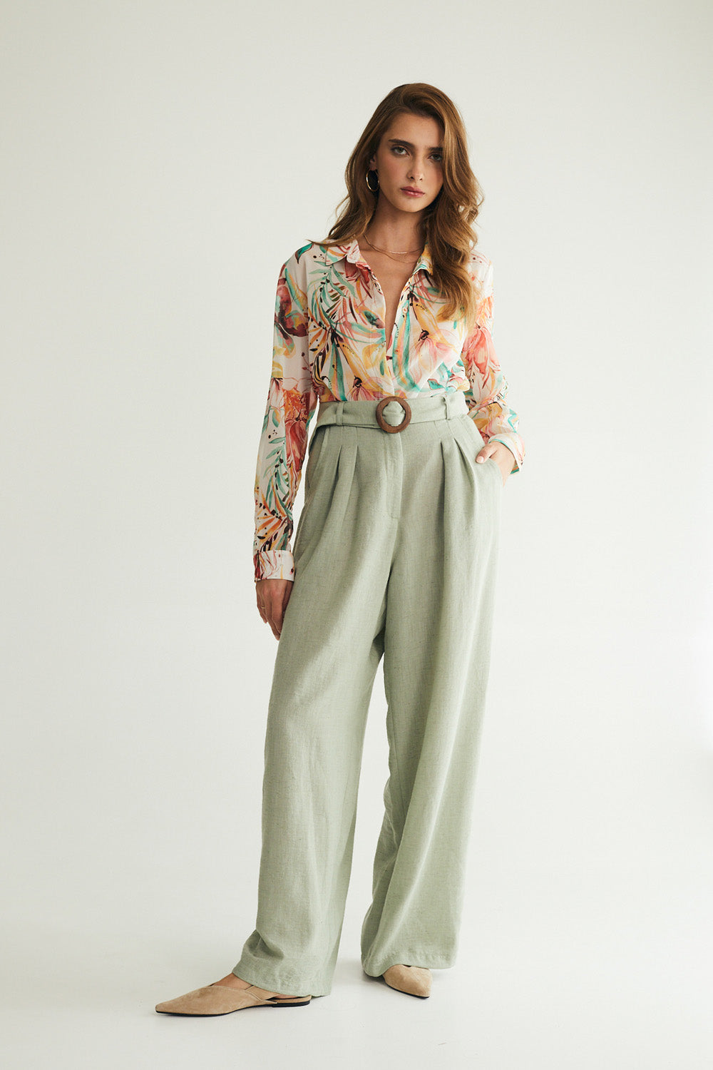 Chloe floral chiffon shirt
