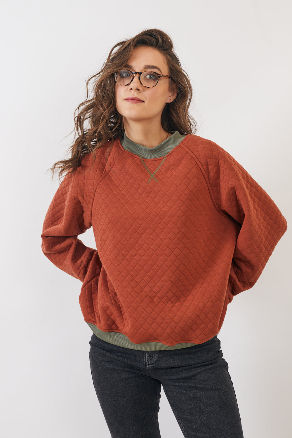 סווטשירט קווילט כתום