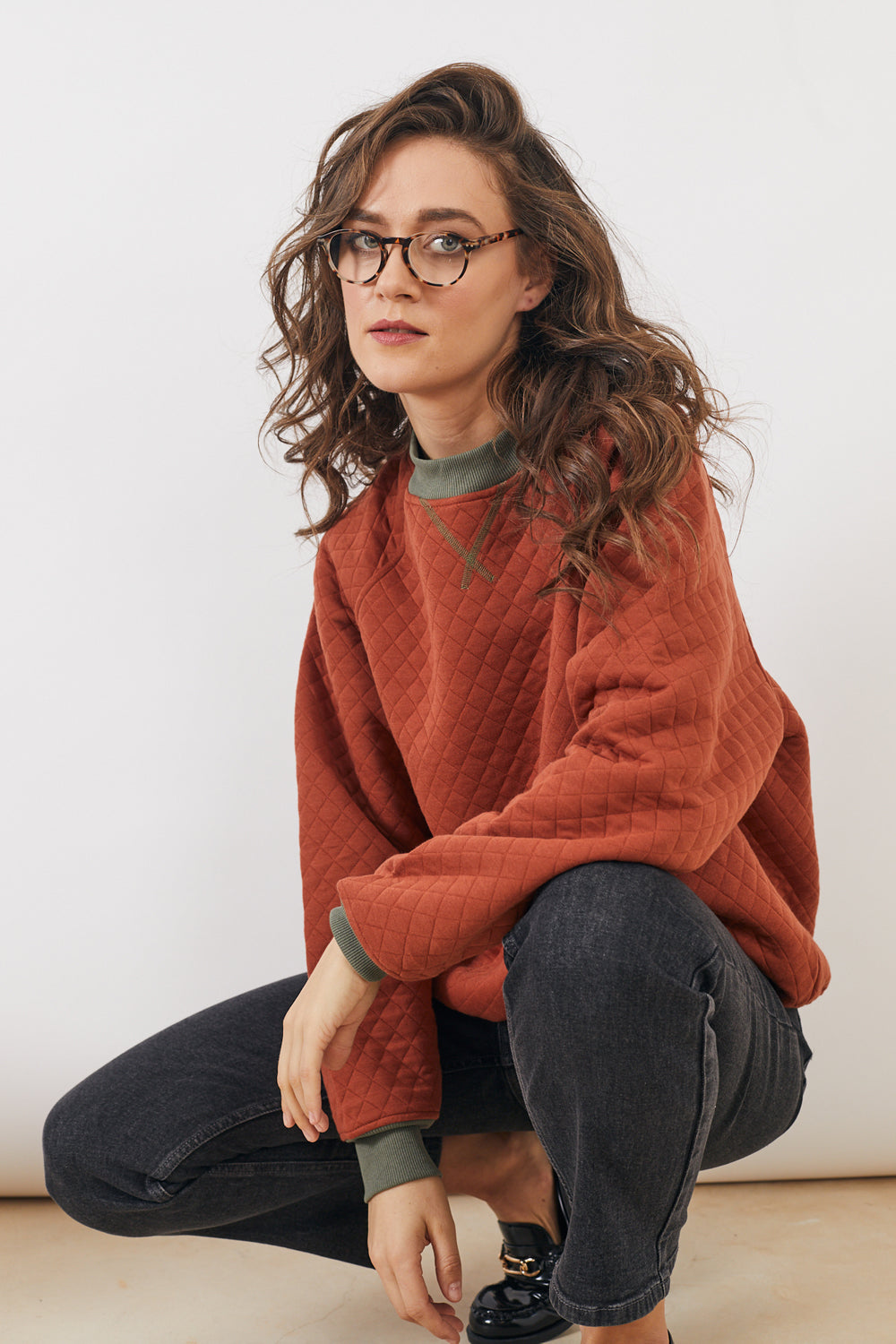 סווטשירט קווילט כתום