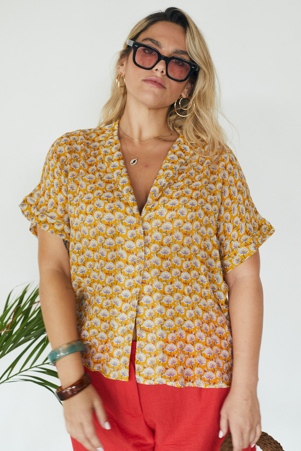 Melissa light floral shirt