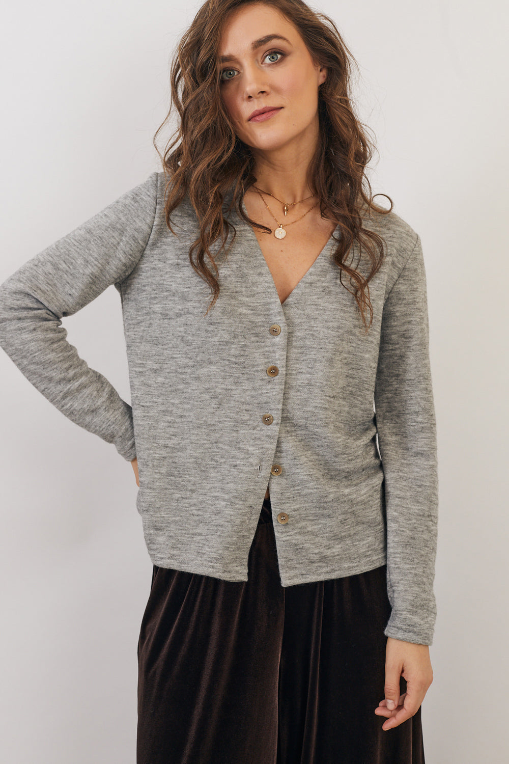 סוודר קרוליין אפור בהיר