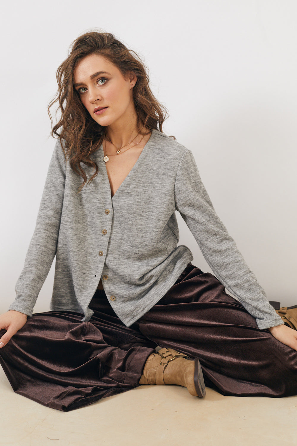 סוודר קרוליין אפור בהיר