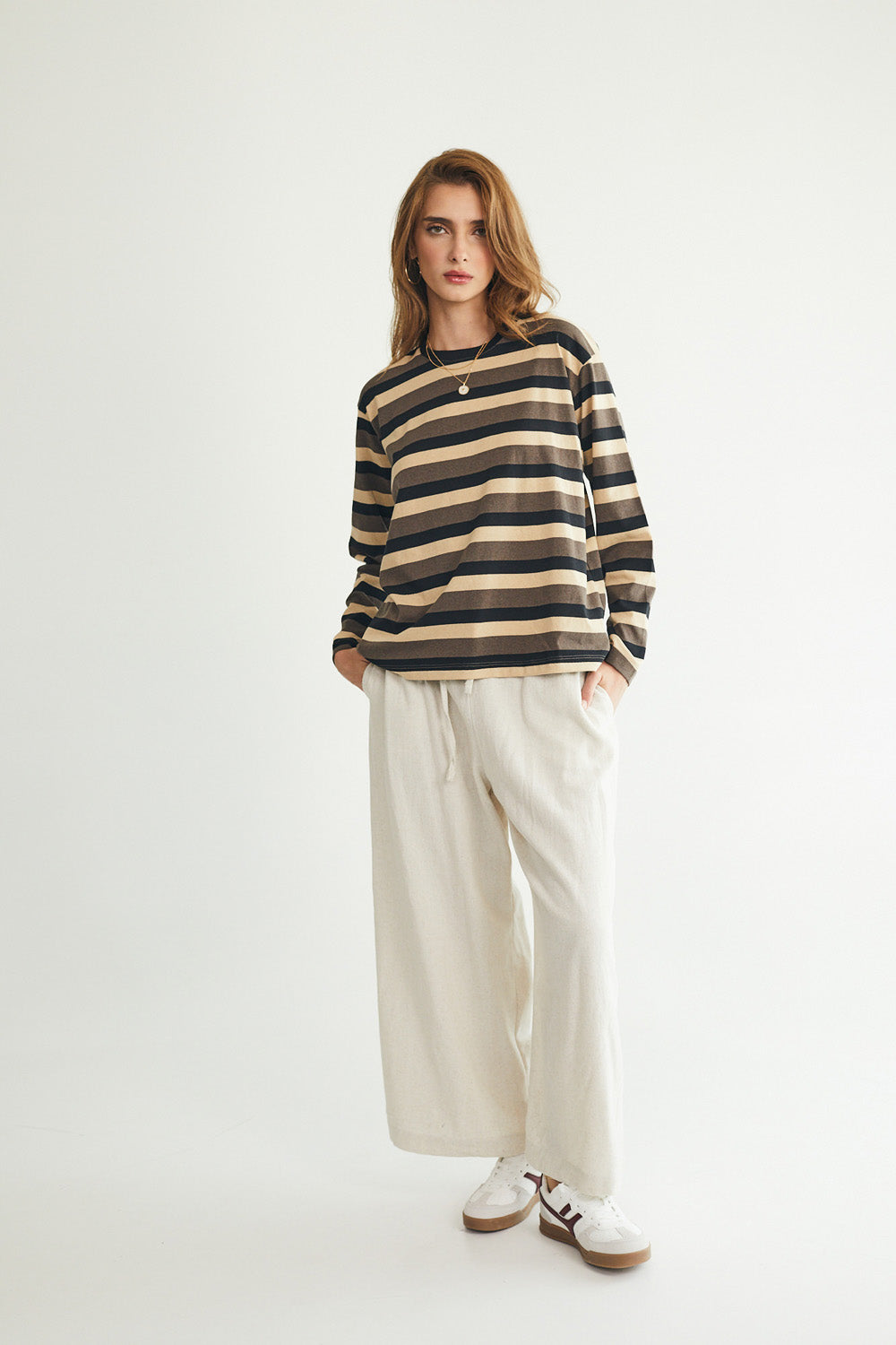 מכנסיים רייצ׳ל קרופ פשתן טבעי