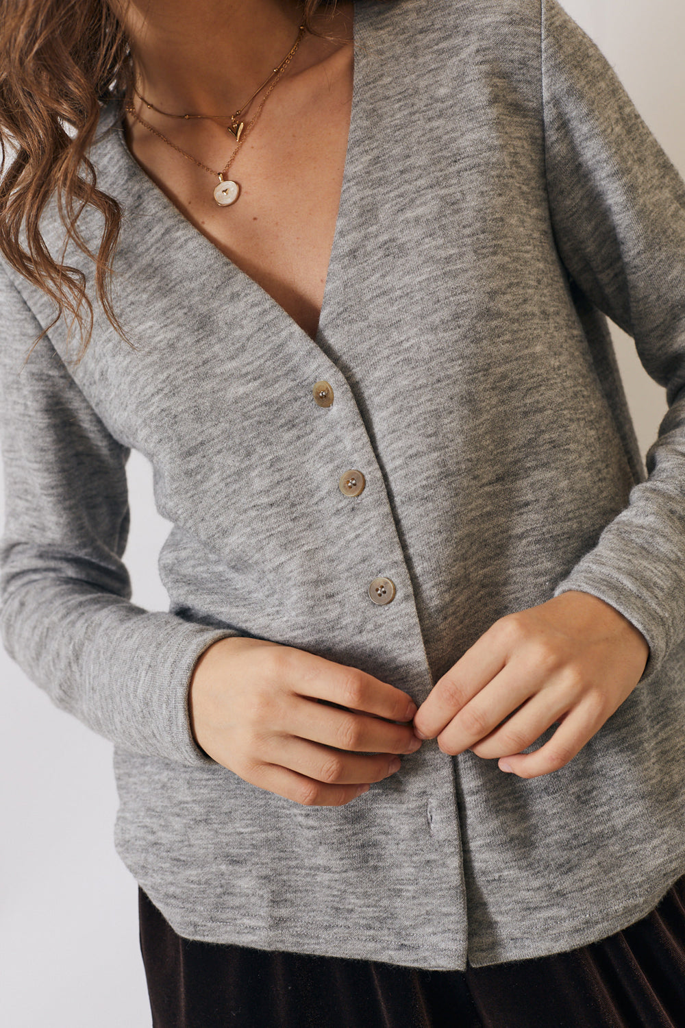 סוודר קרוליין אפור בהיר