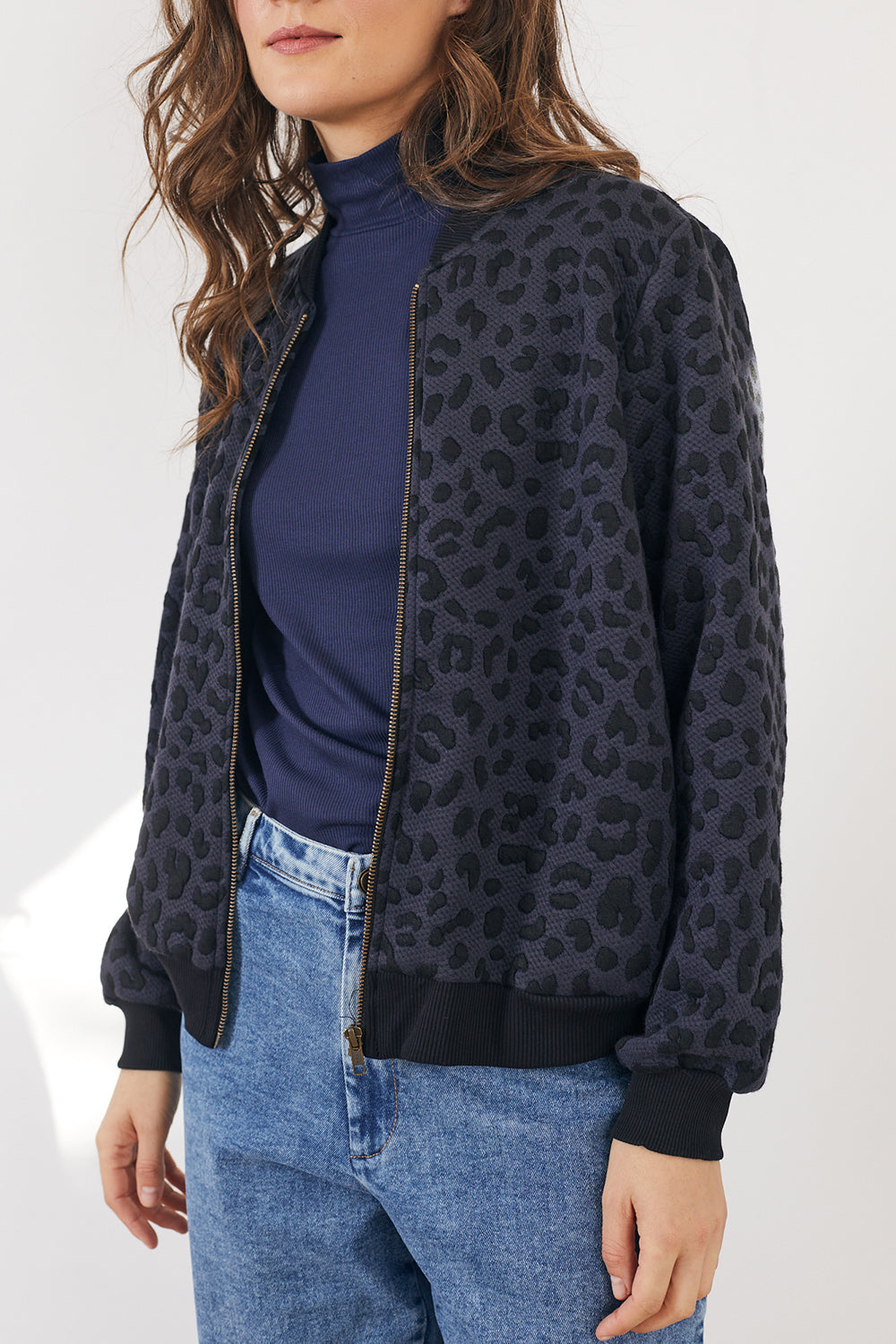 בומבר קווילט מנומר נייבי