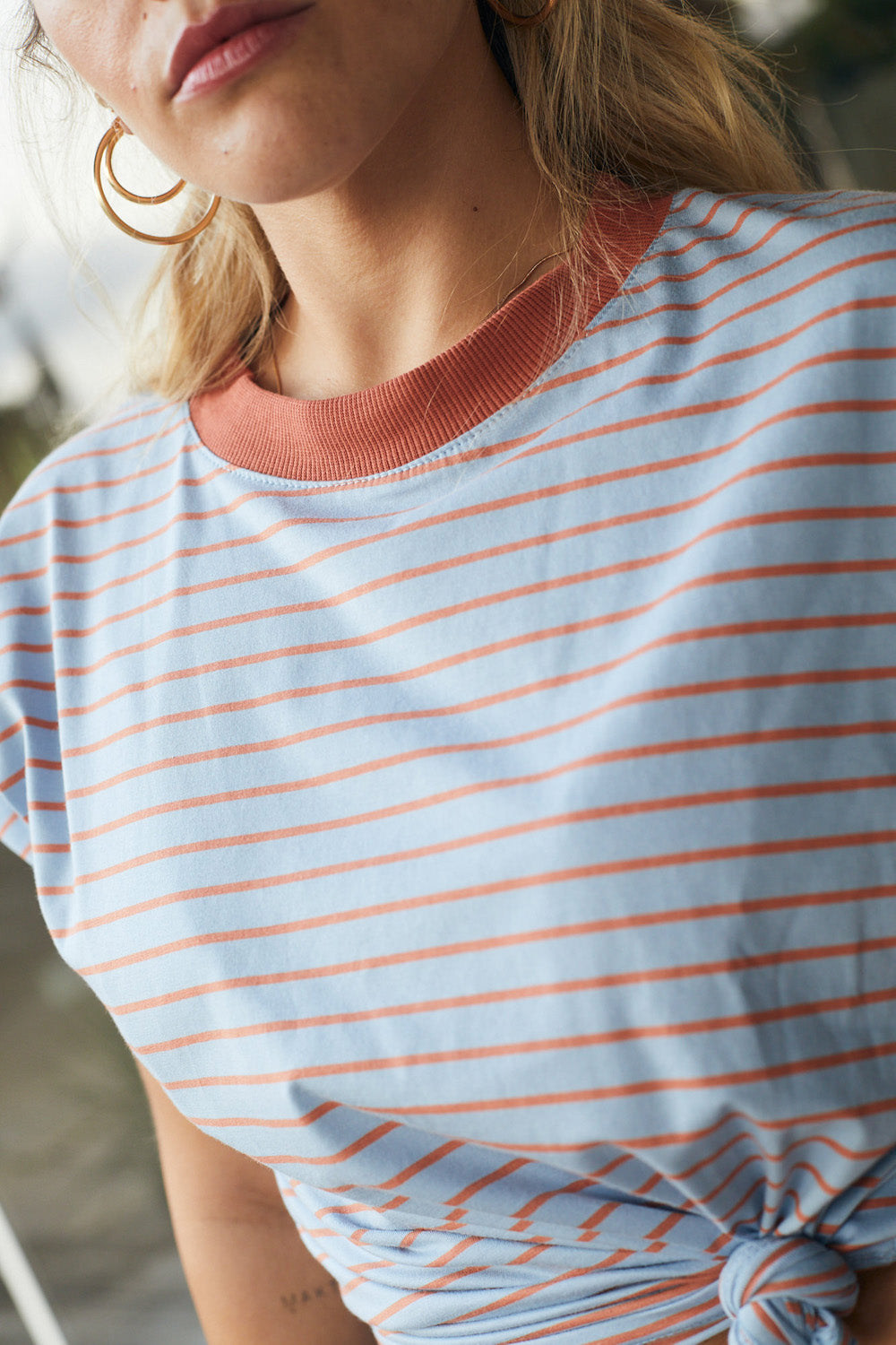 Gia gray striped t-shirt