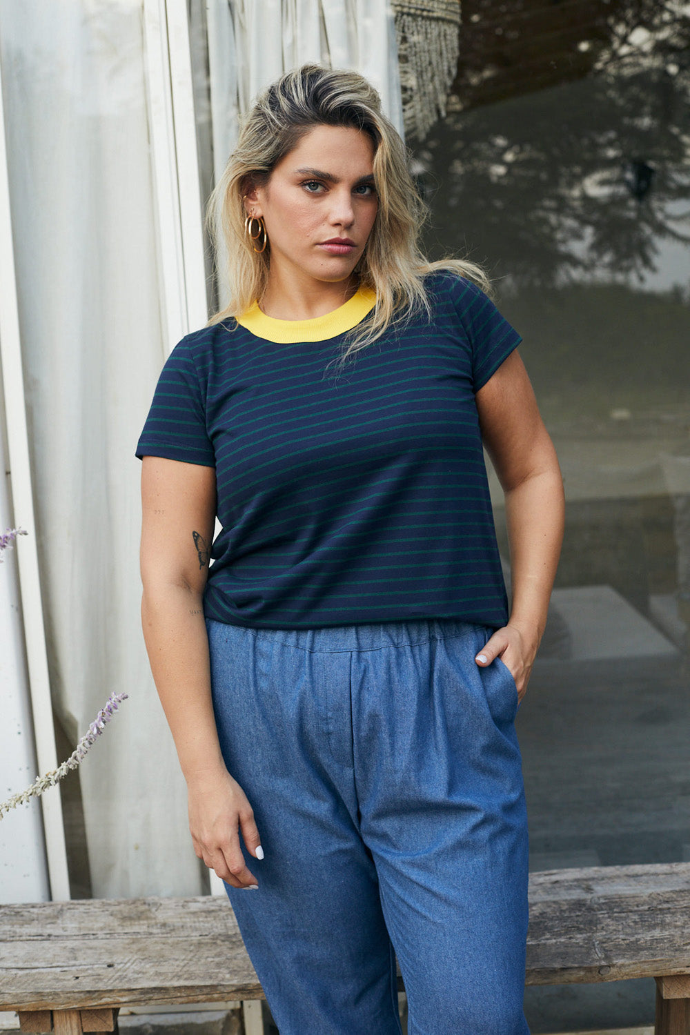 T-shirt Kerry Stripes Navy Beige