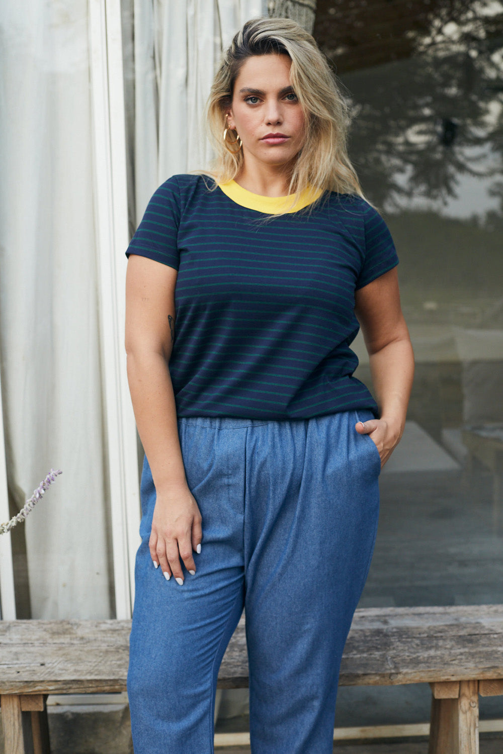 T-shirt Kerry Stripes Navy Beige