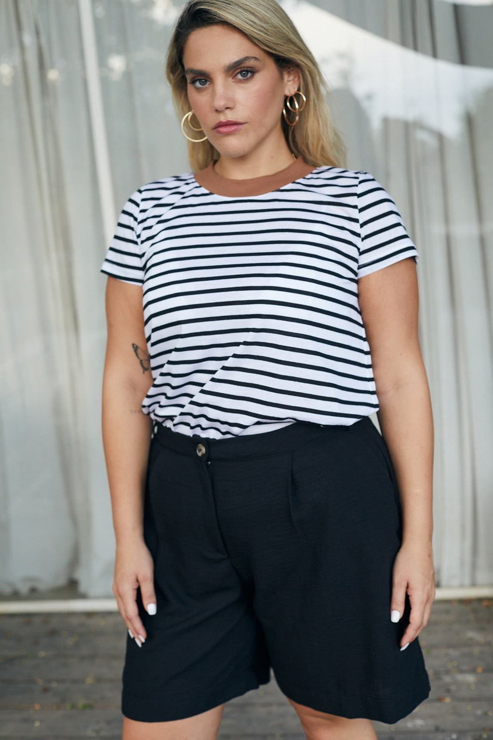 T-shirt Kerry Stripes Navy Beige