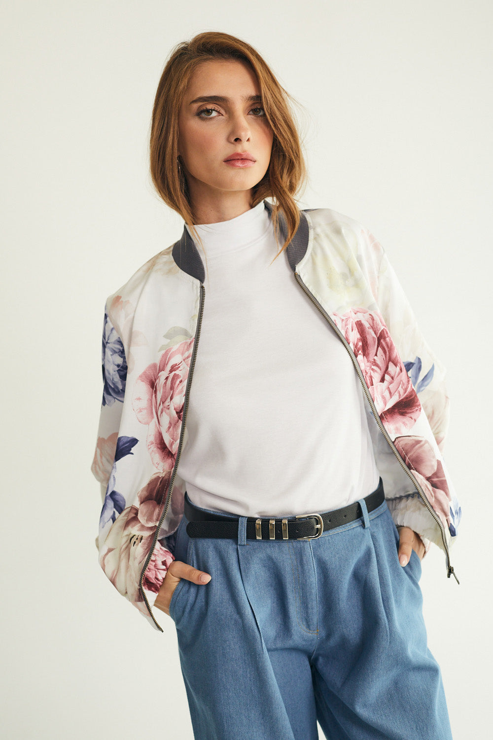 Printed satin sock top