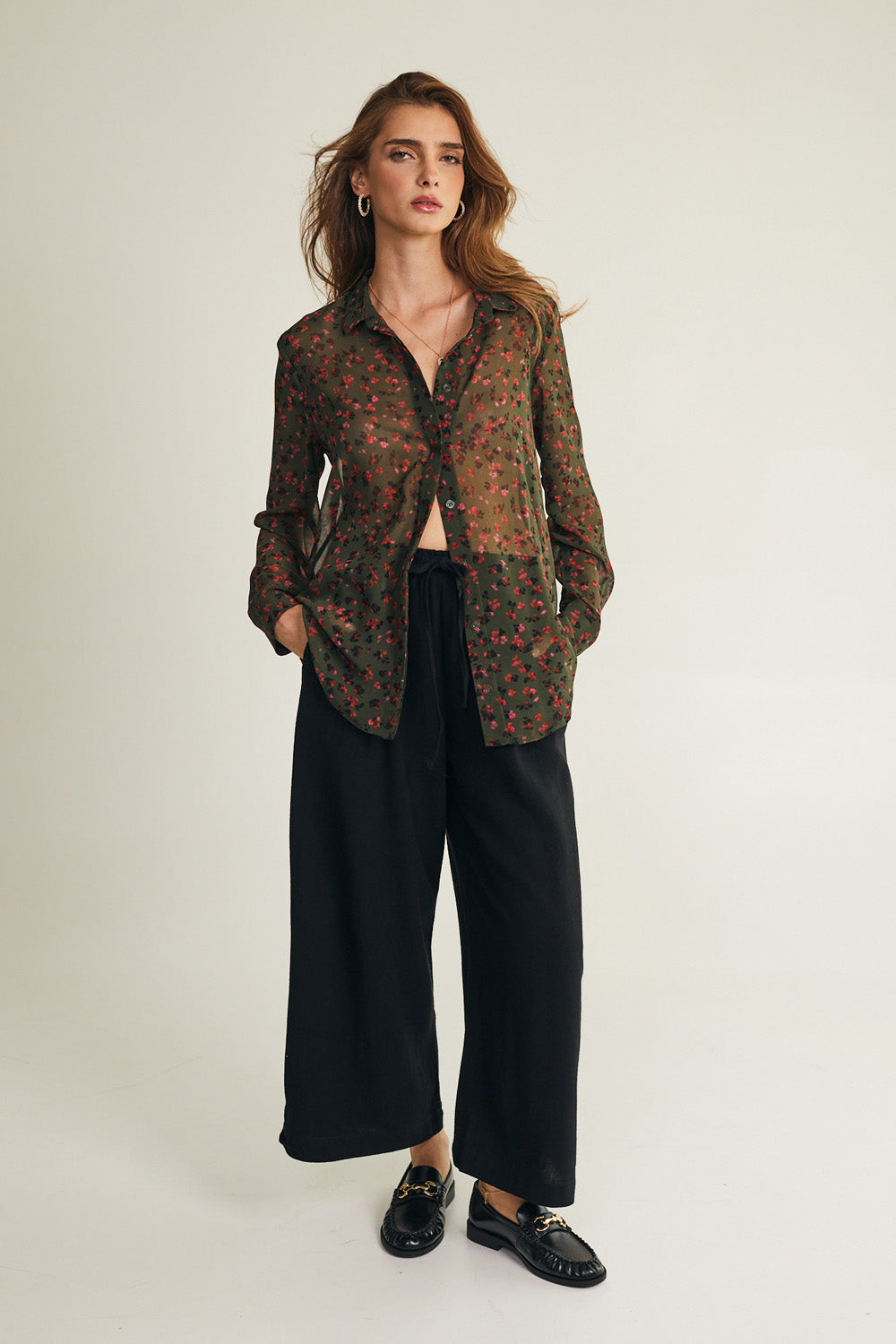 Chloe floral chiffon shirt