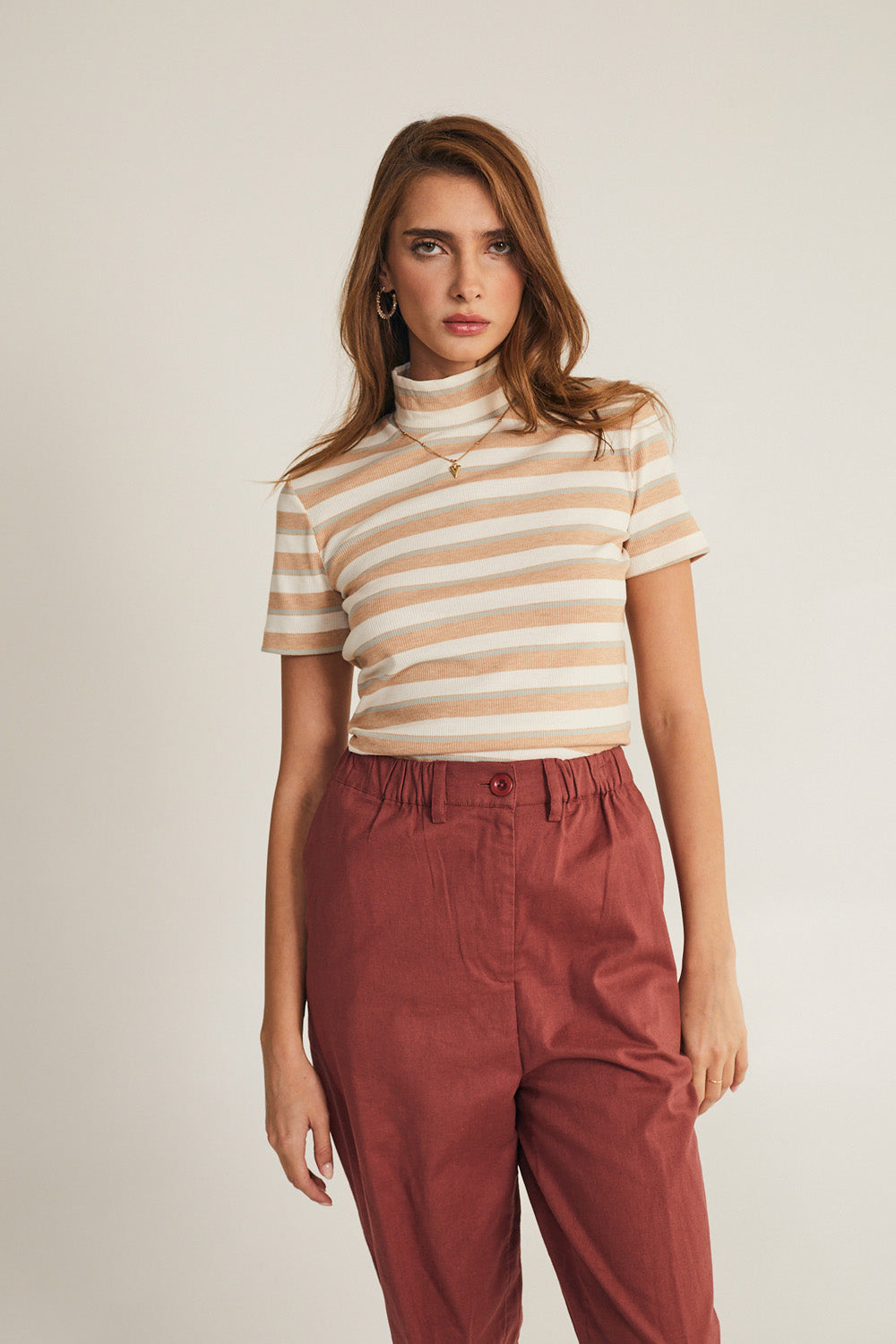 Green stripe loca knit