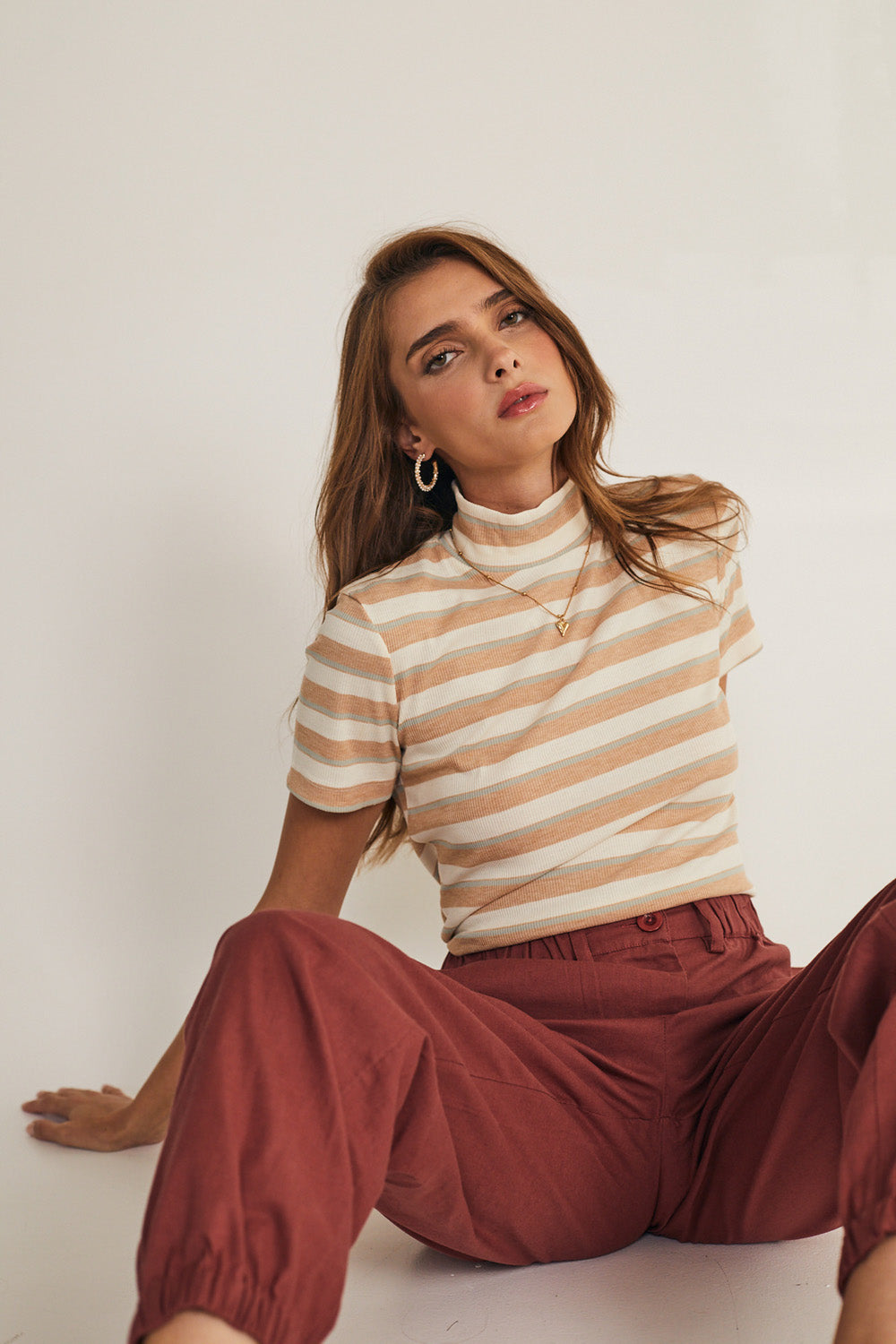 Green stripe loca knit