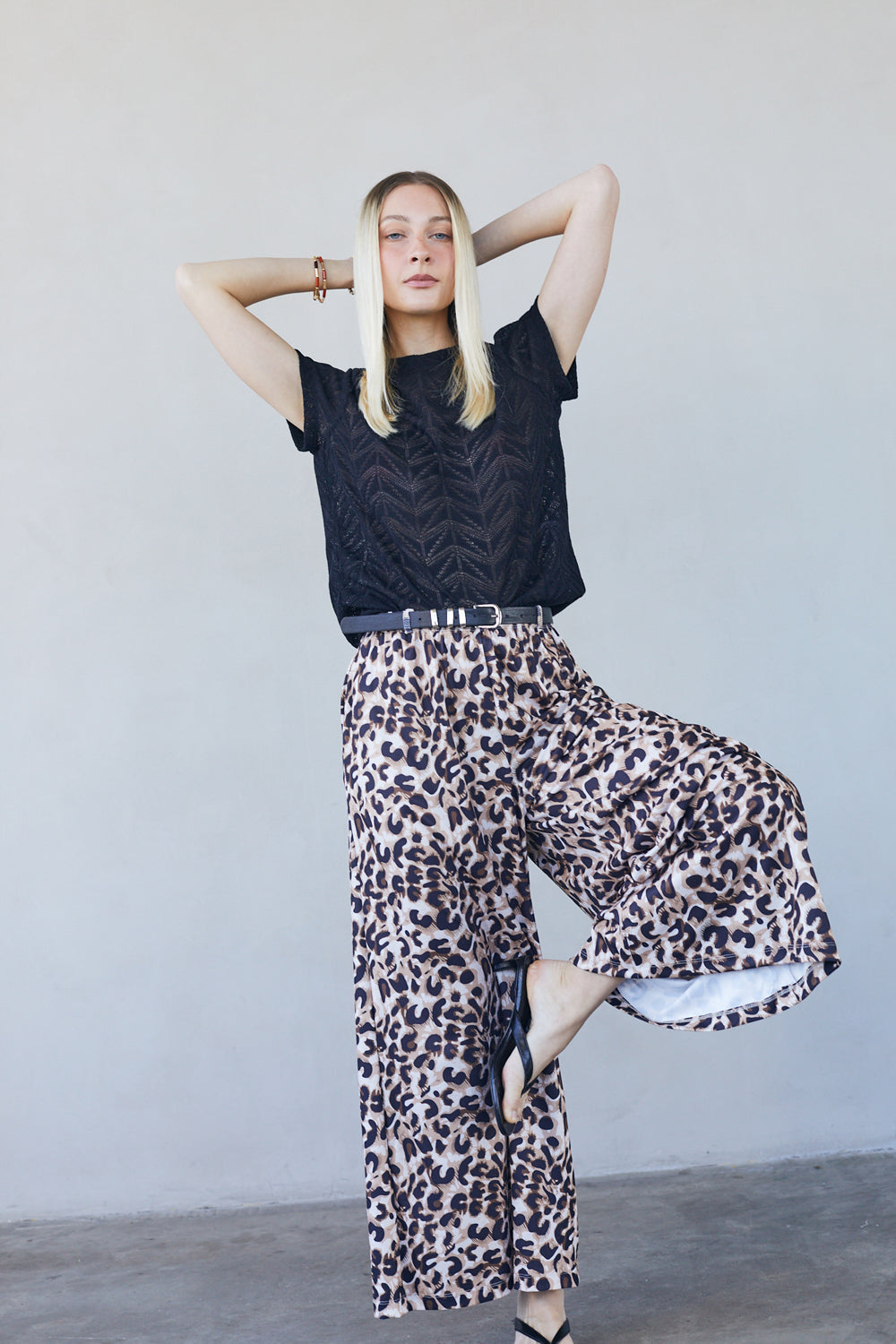 מכנסיים אוליביה ריב מנומר