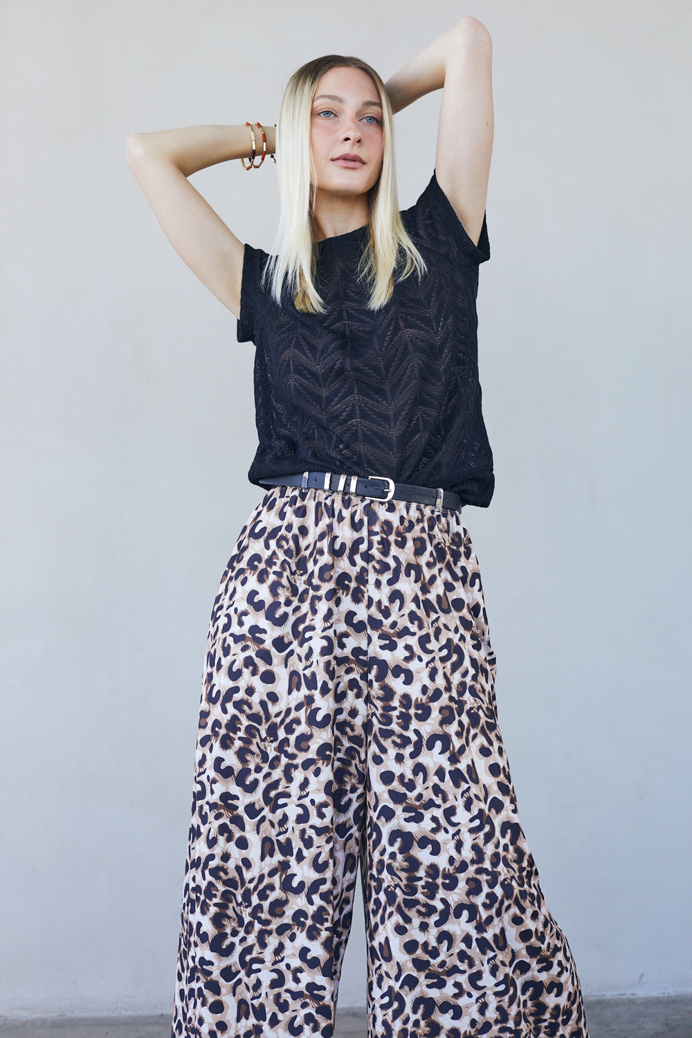 מכנסיים אוליביה ריב מנומר