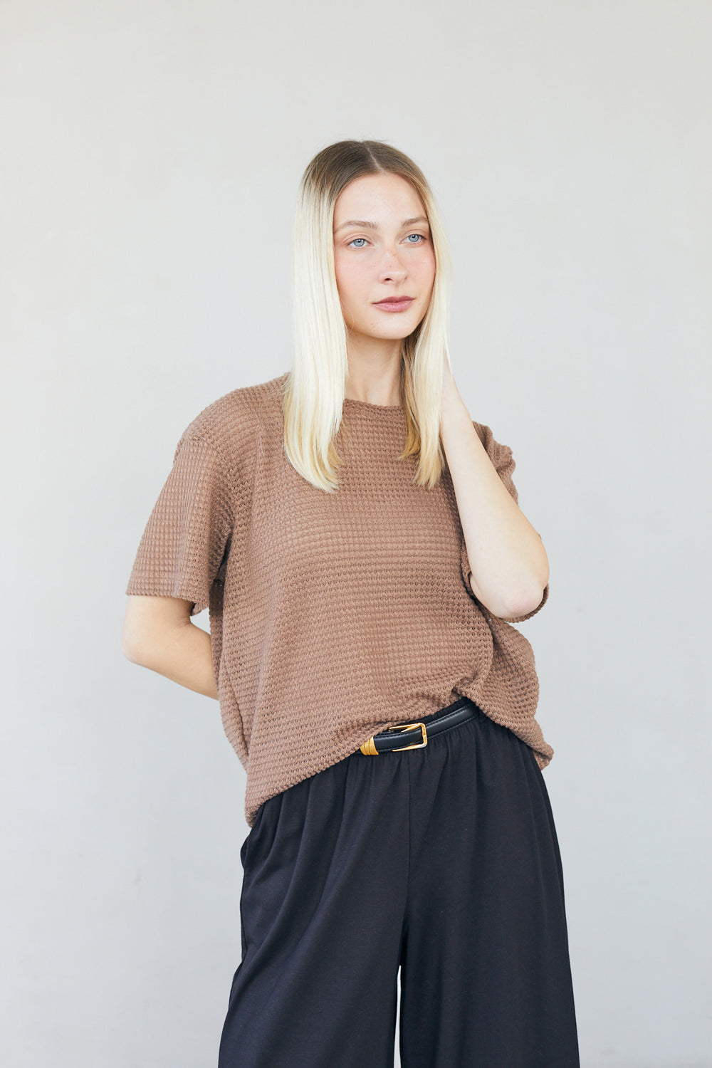 טי שירט מושלמת סריג חום