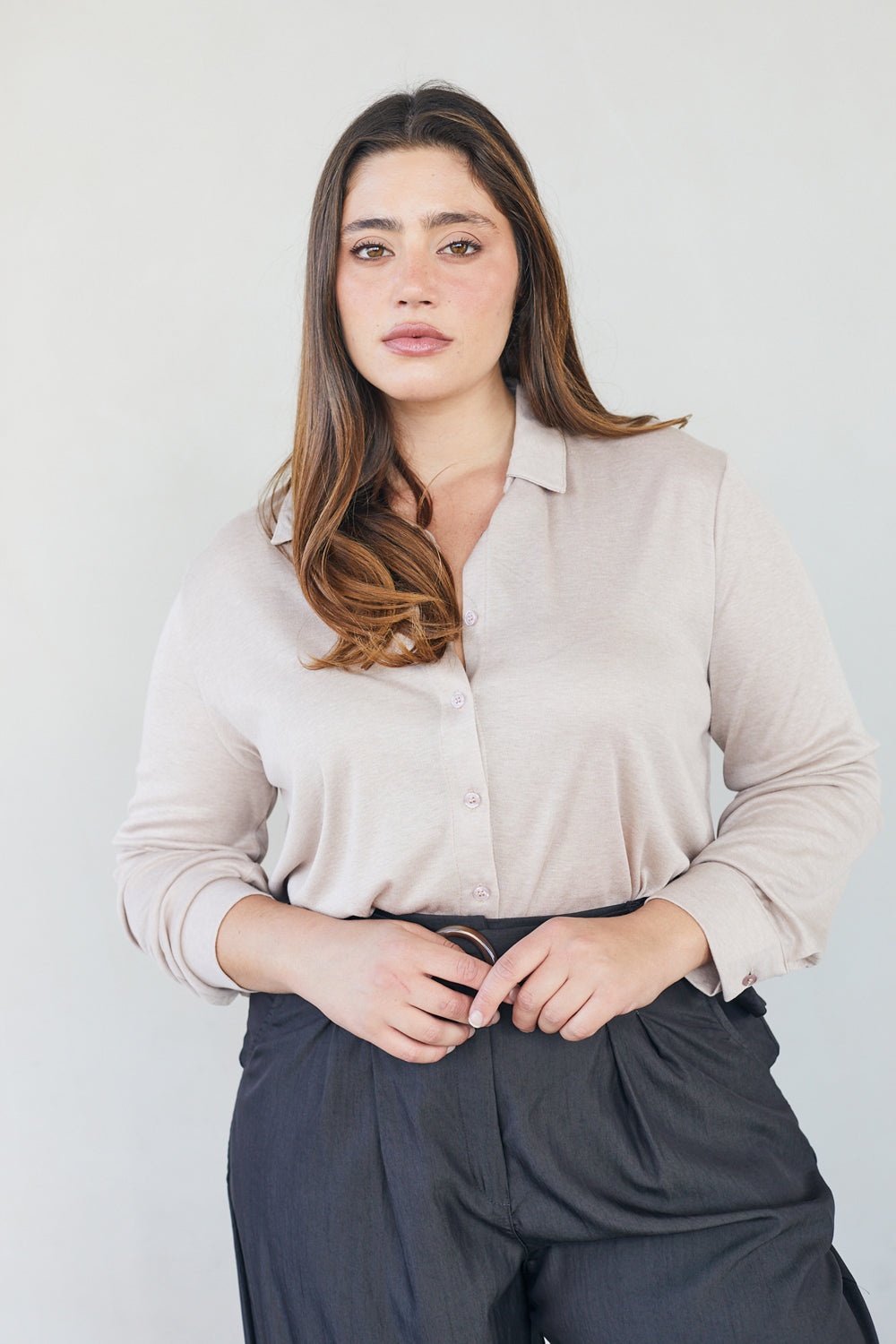 חולצת ולרי סריג מוקה