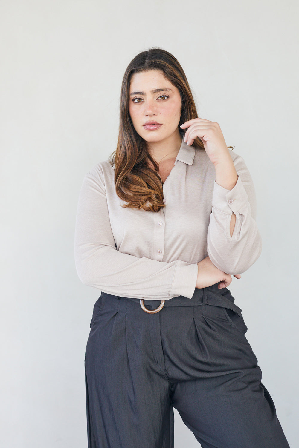 חולצת ולרי סריג מוקה