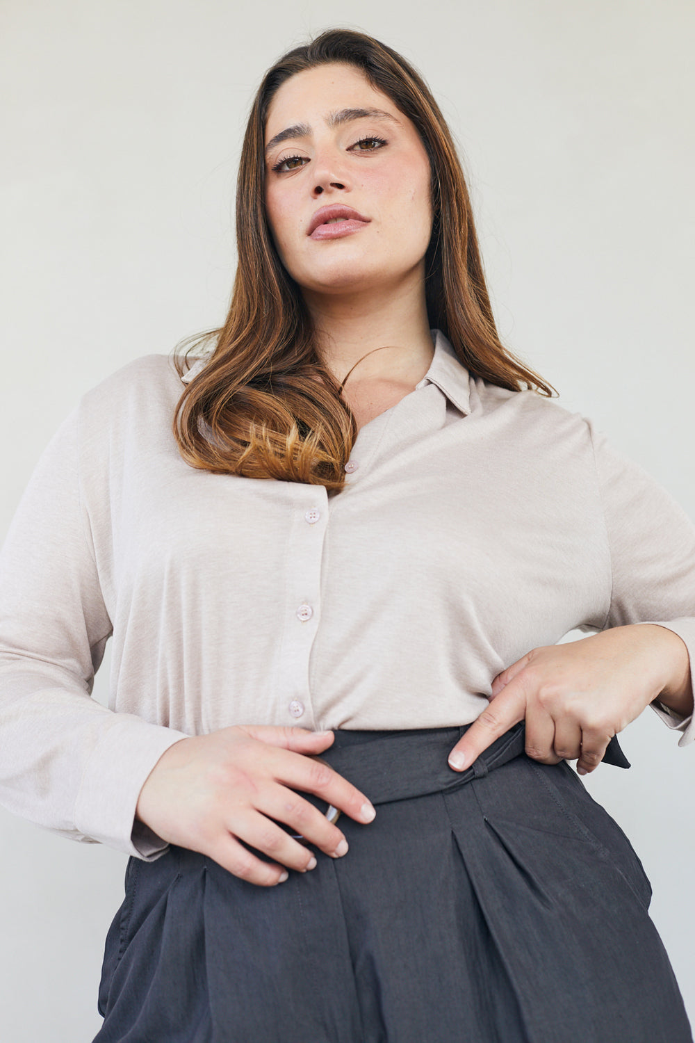 חולצת ולרי סריג מוקה