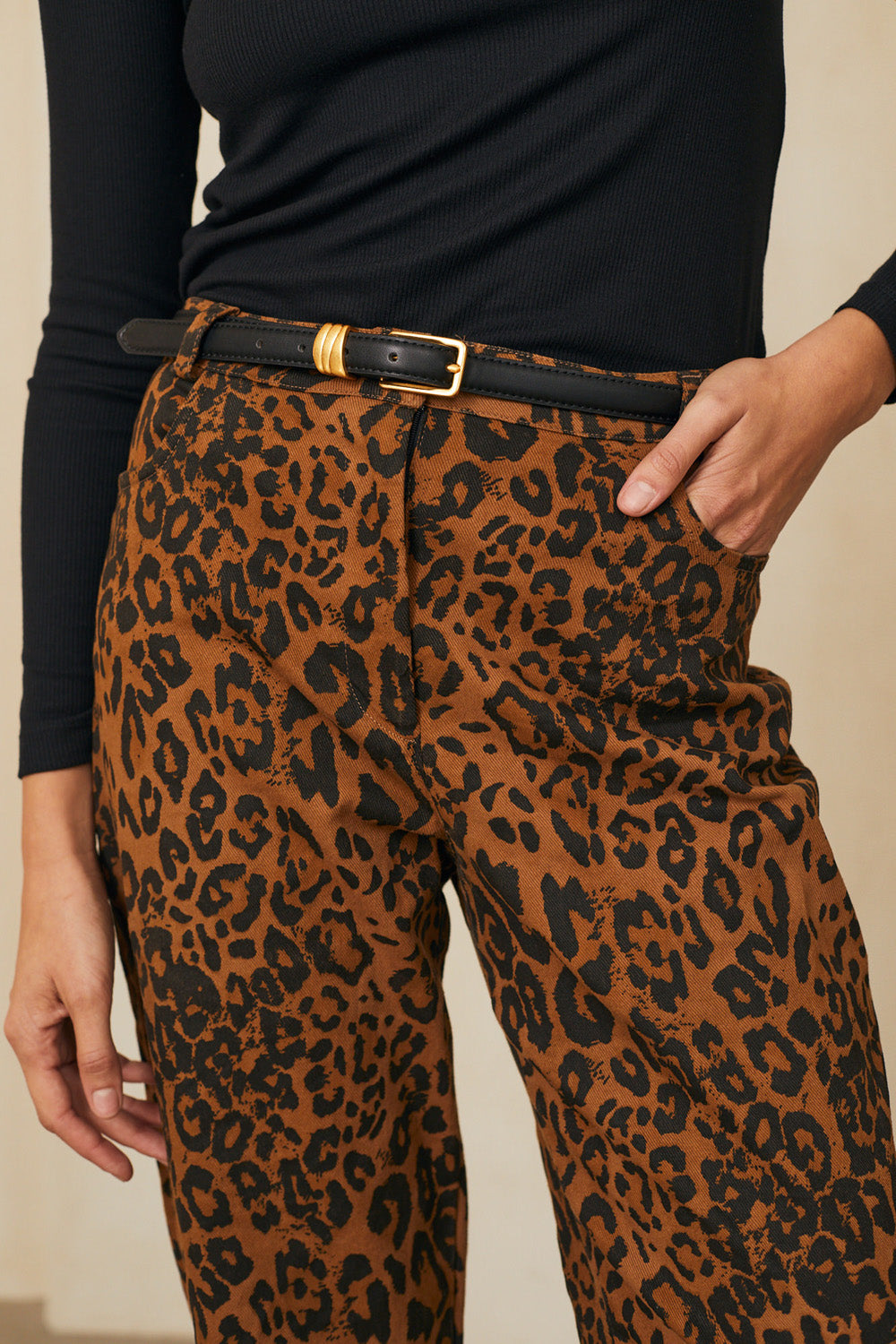 ג׳ינס אלכסה מנומר חום