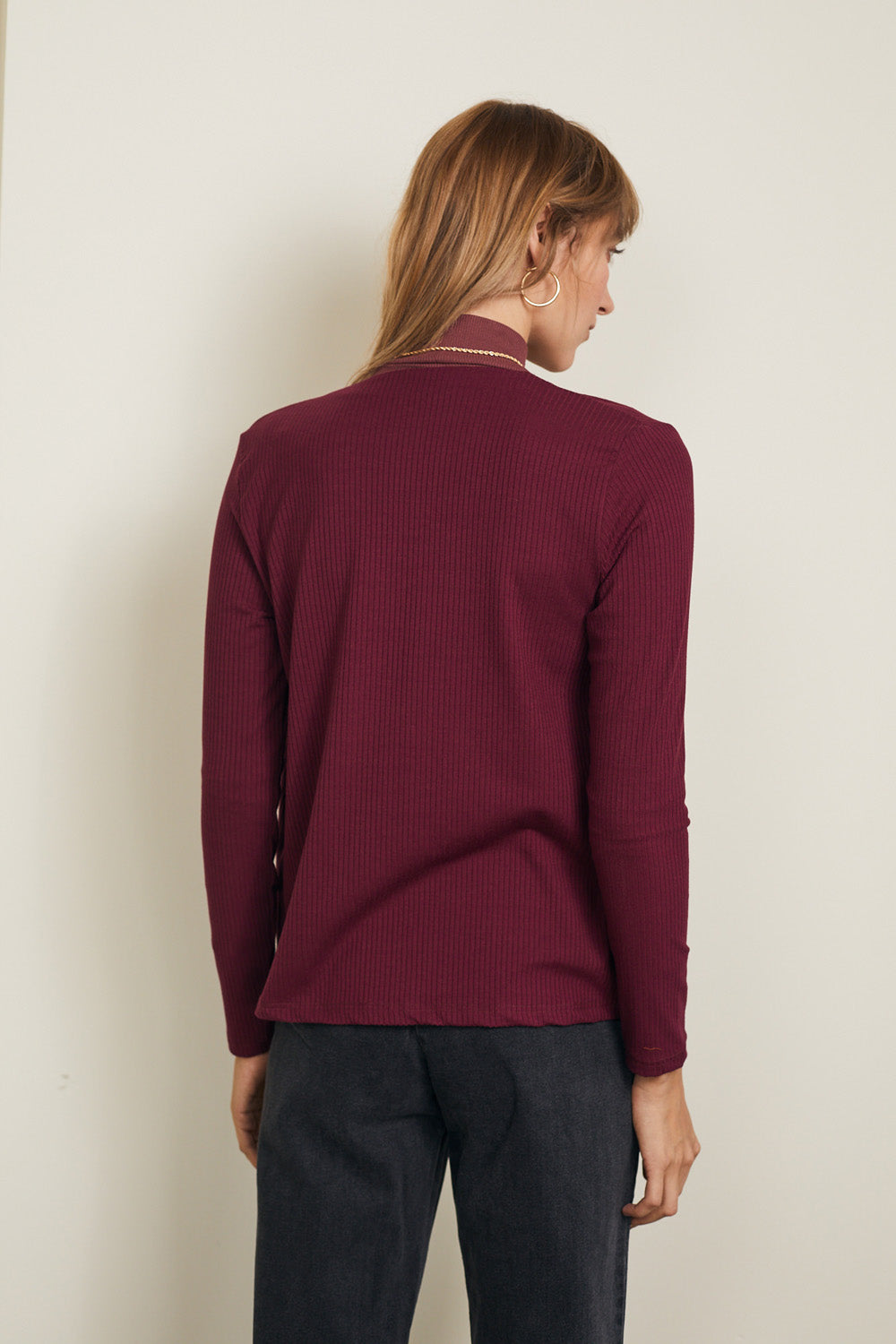 חולצת קרוליין בורדו