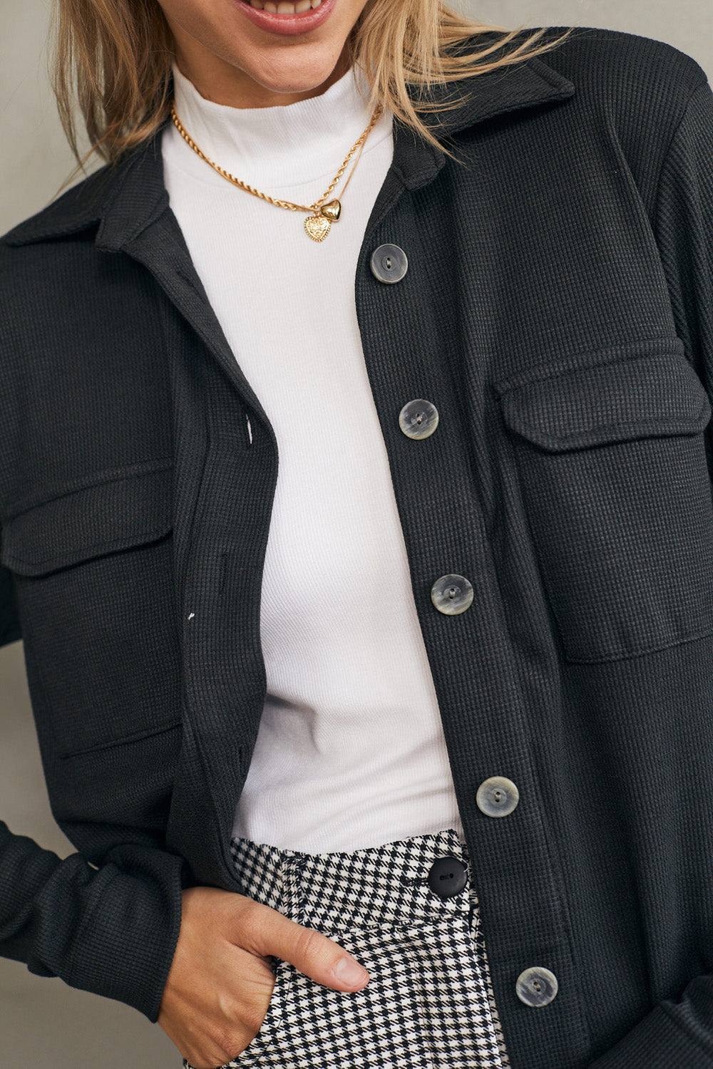 ג׳קט מרטינה שחור גרניט