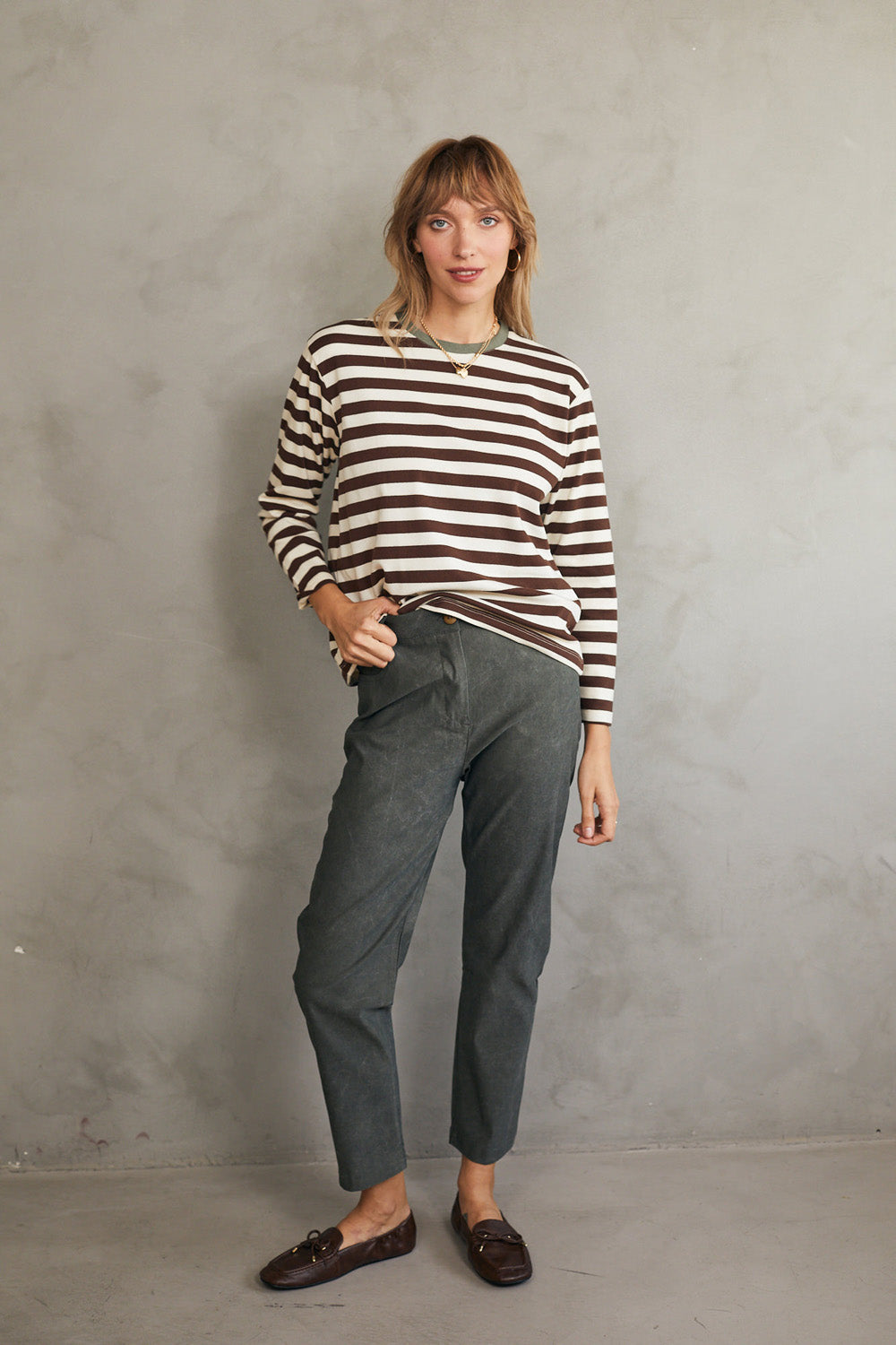 מכנסיים ריטה ירוק וואש