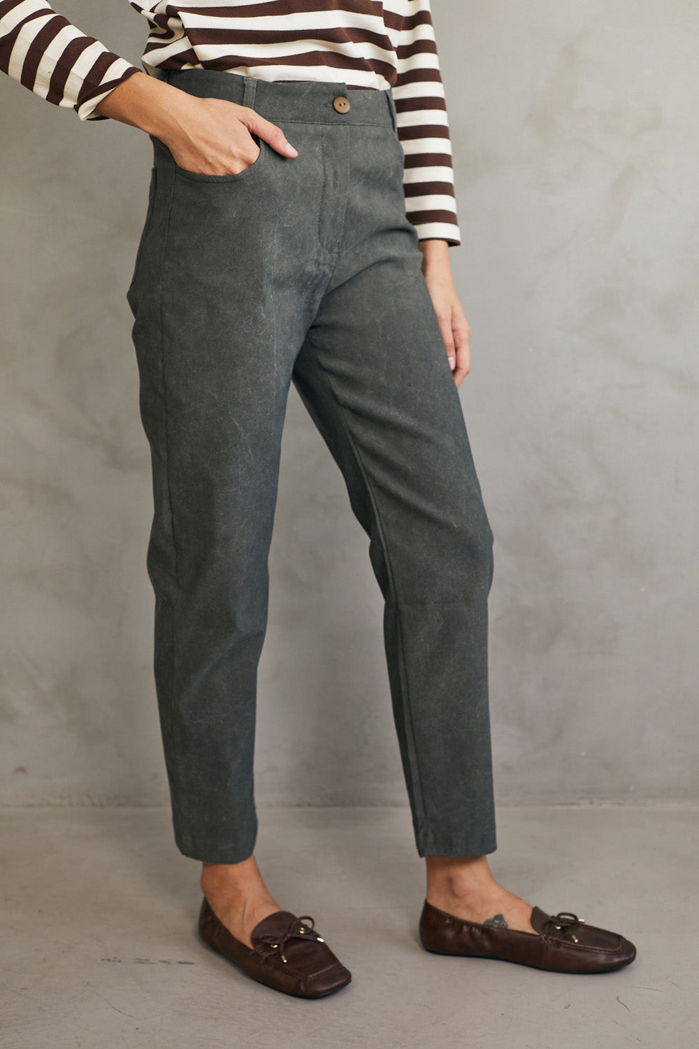 מכנסיים ריטה ירוק וואש