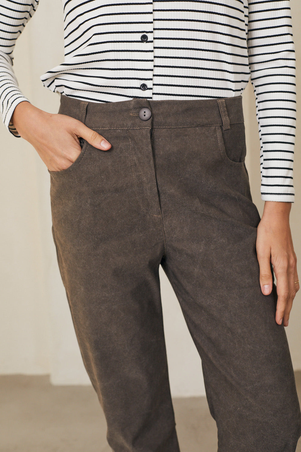 מכנסיים ריטה אפור וואש