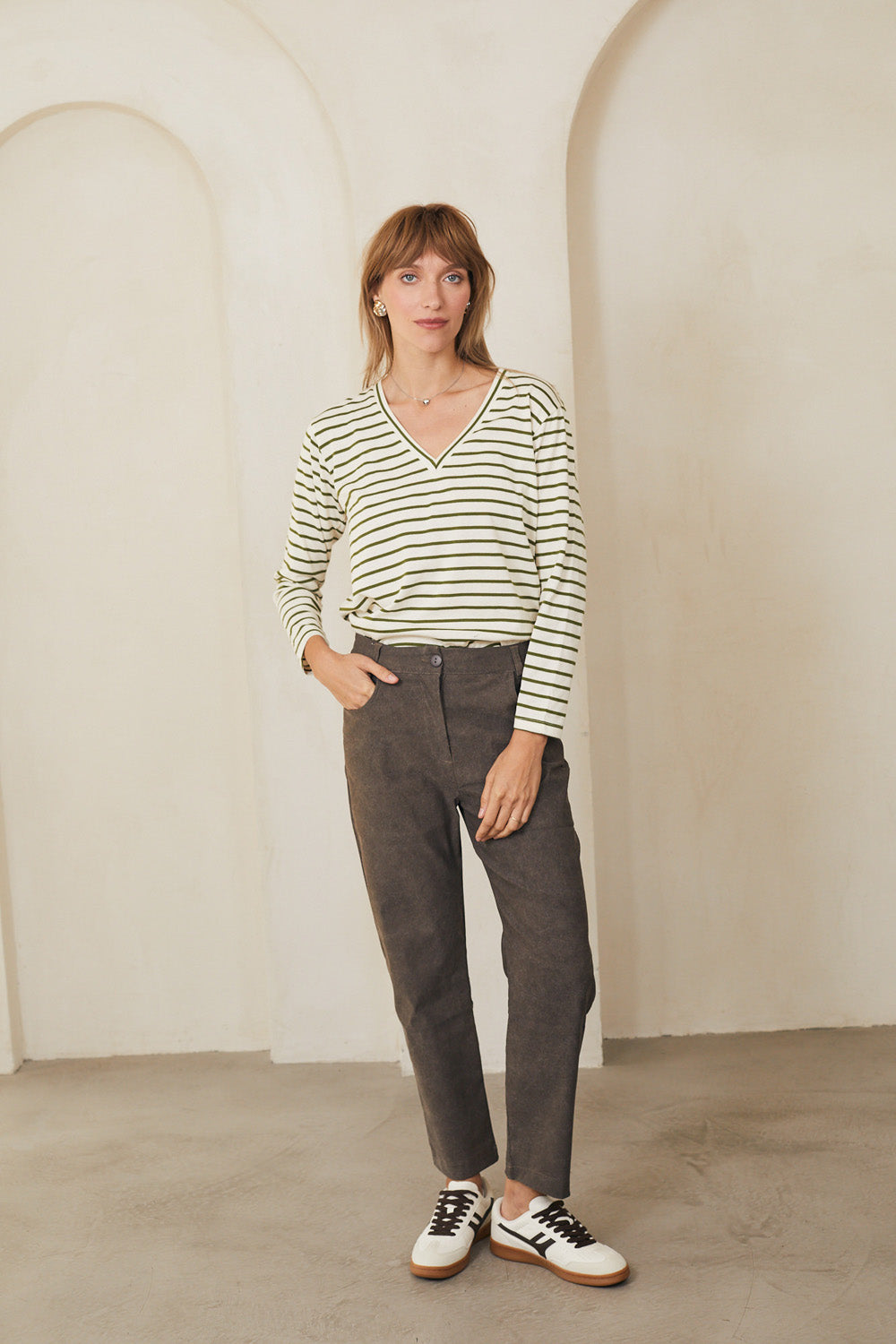 מכנסיים ריטה אפור וואש