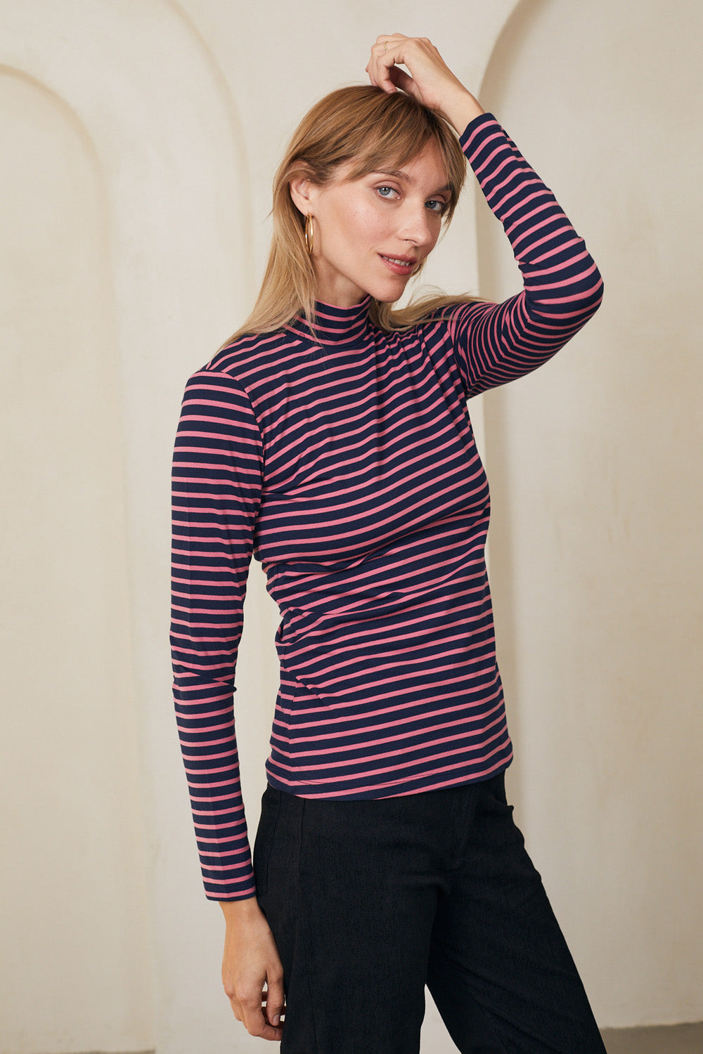 גולף הדי פסים ורוד נייבי