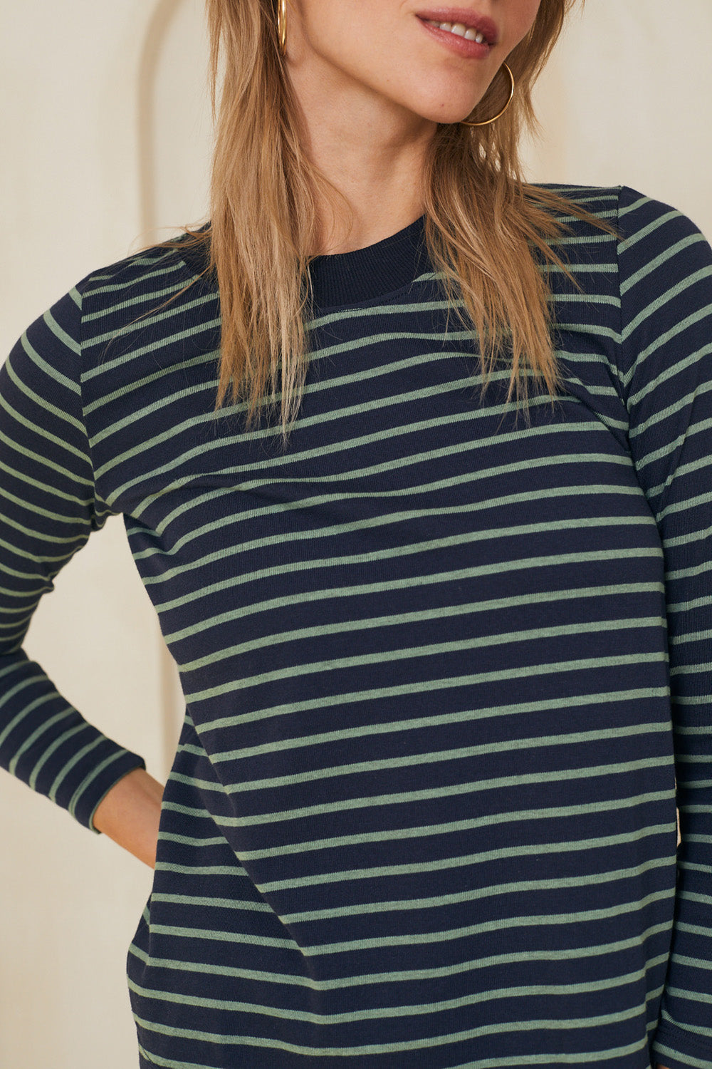 חולצת קרי ארוכה פס ירוק