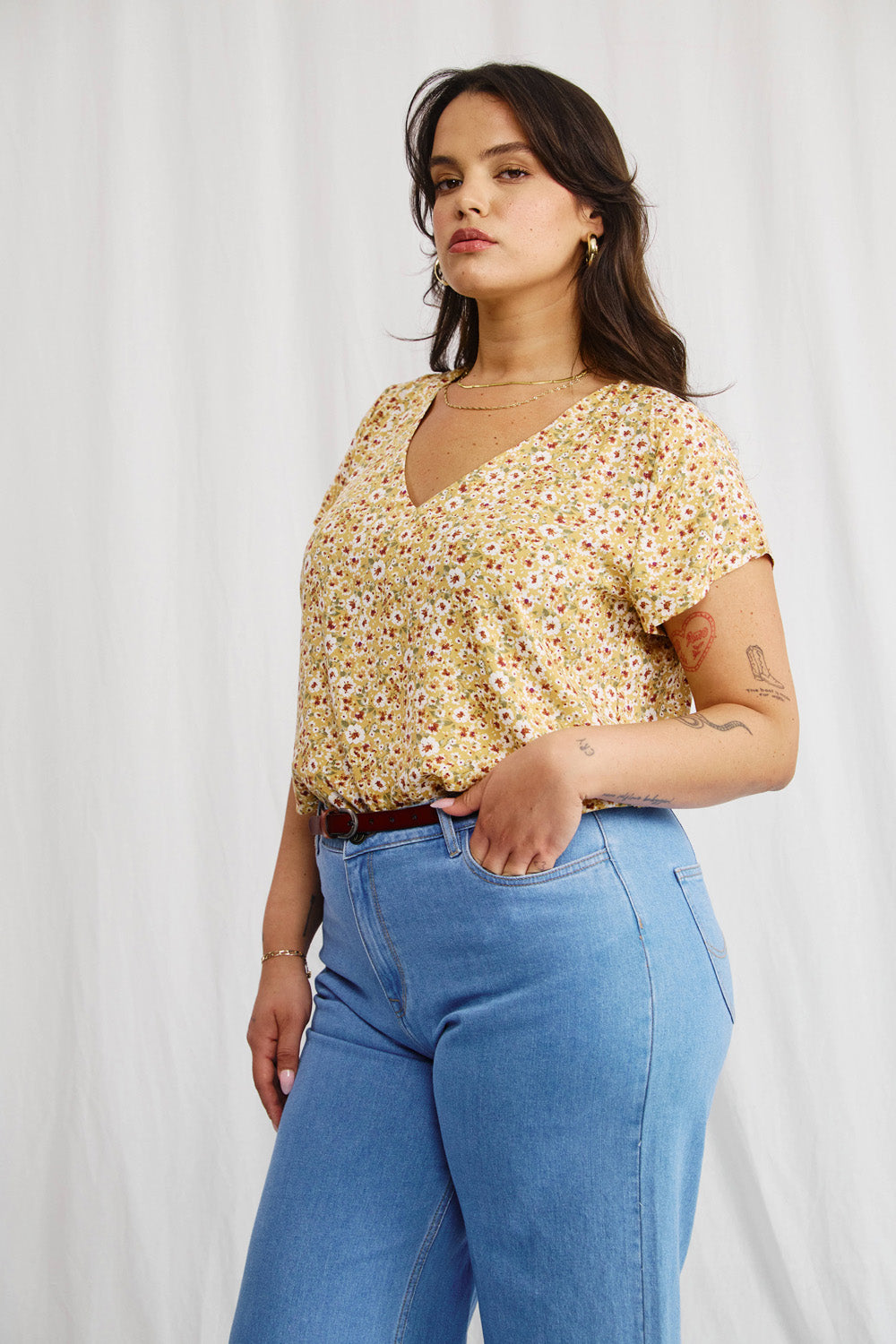 Veronica shirt with navy dots