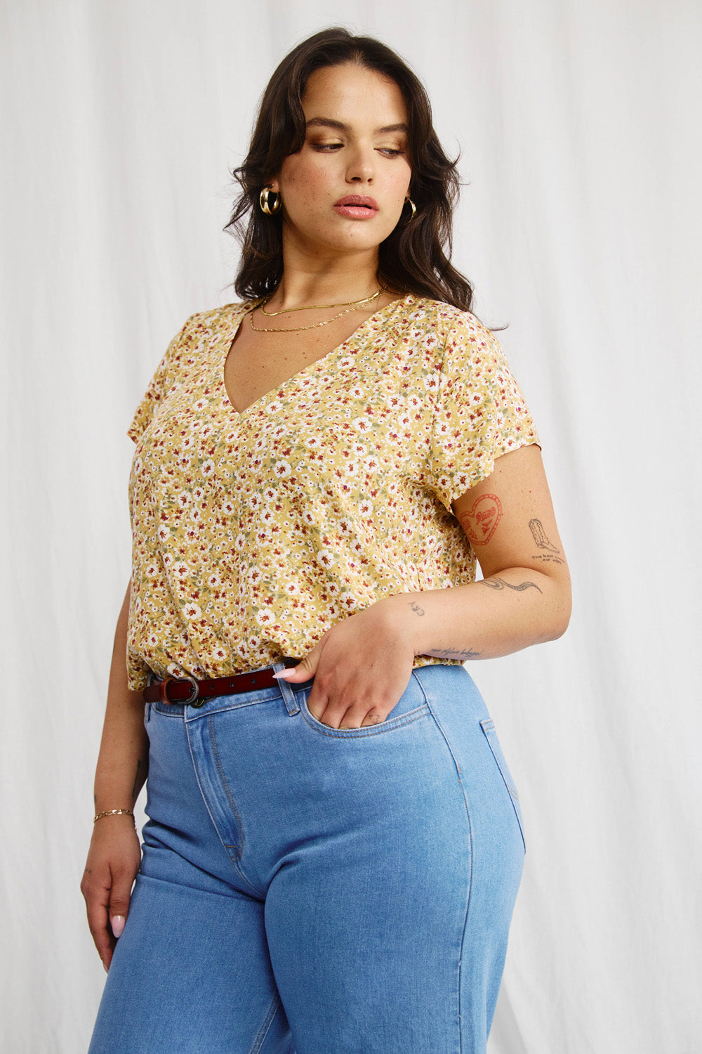 Veronica shirt with navy dots