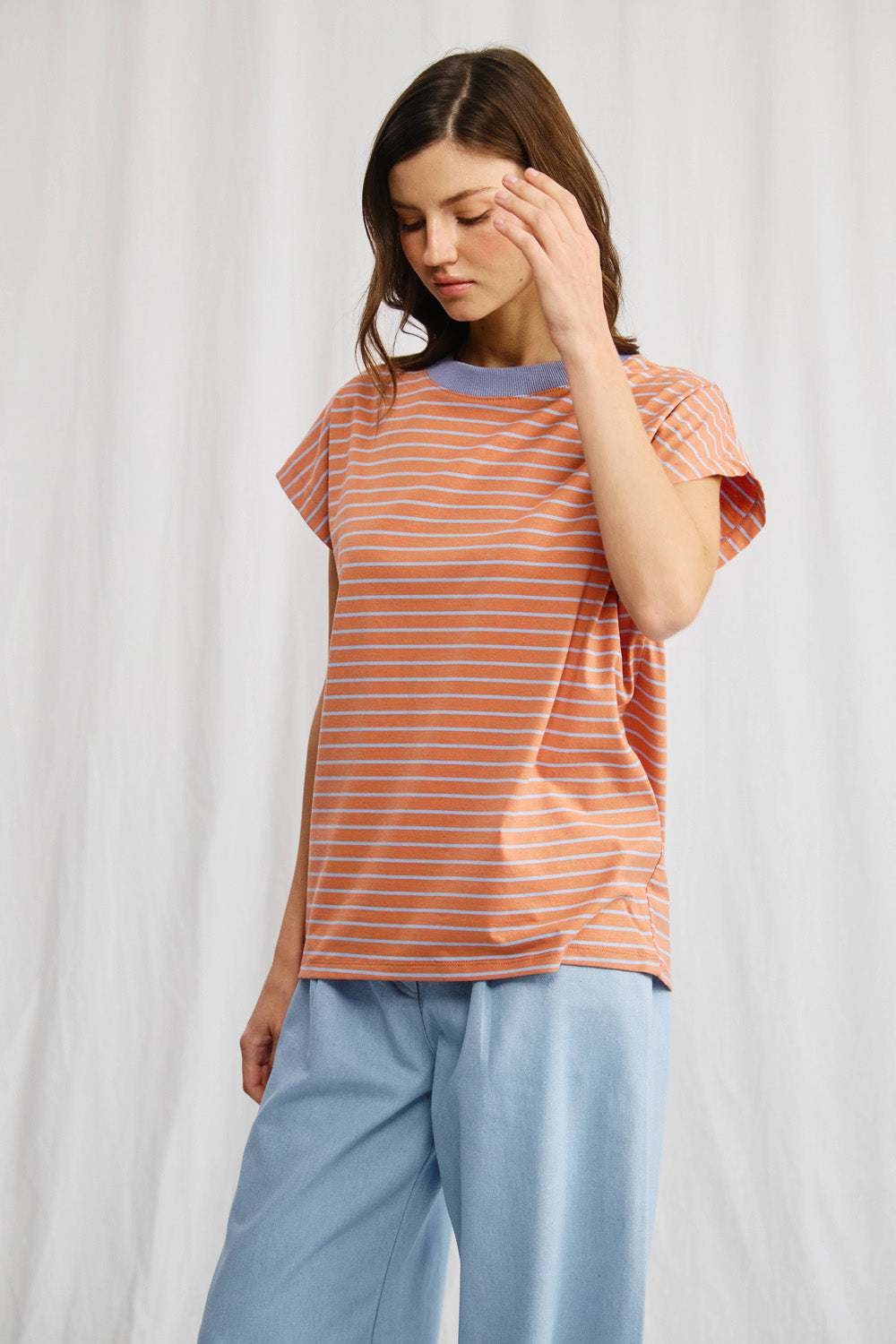 Gia gray striped t-shirt