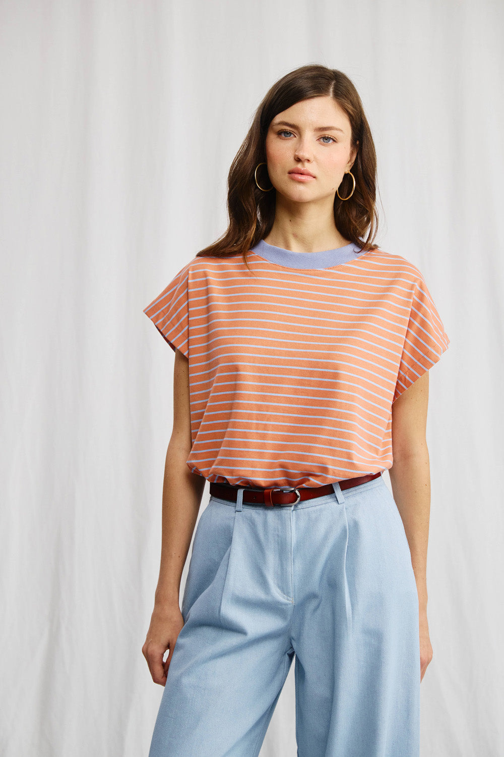 Gia gray striped t-shirt