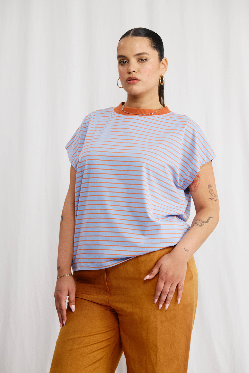 Gia gray striped t-shirt