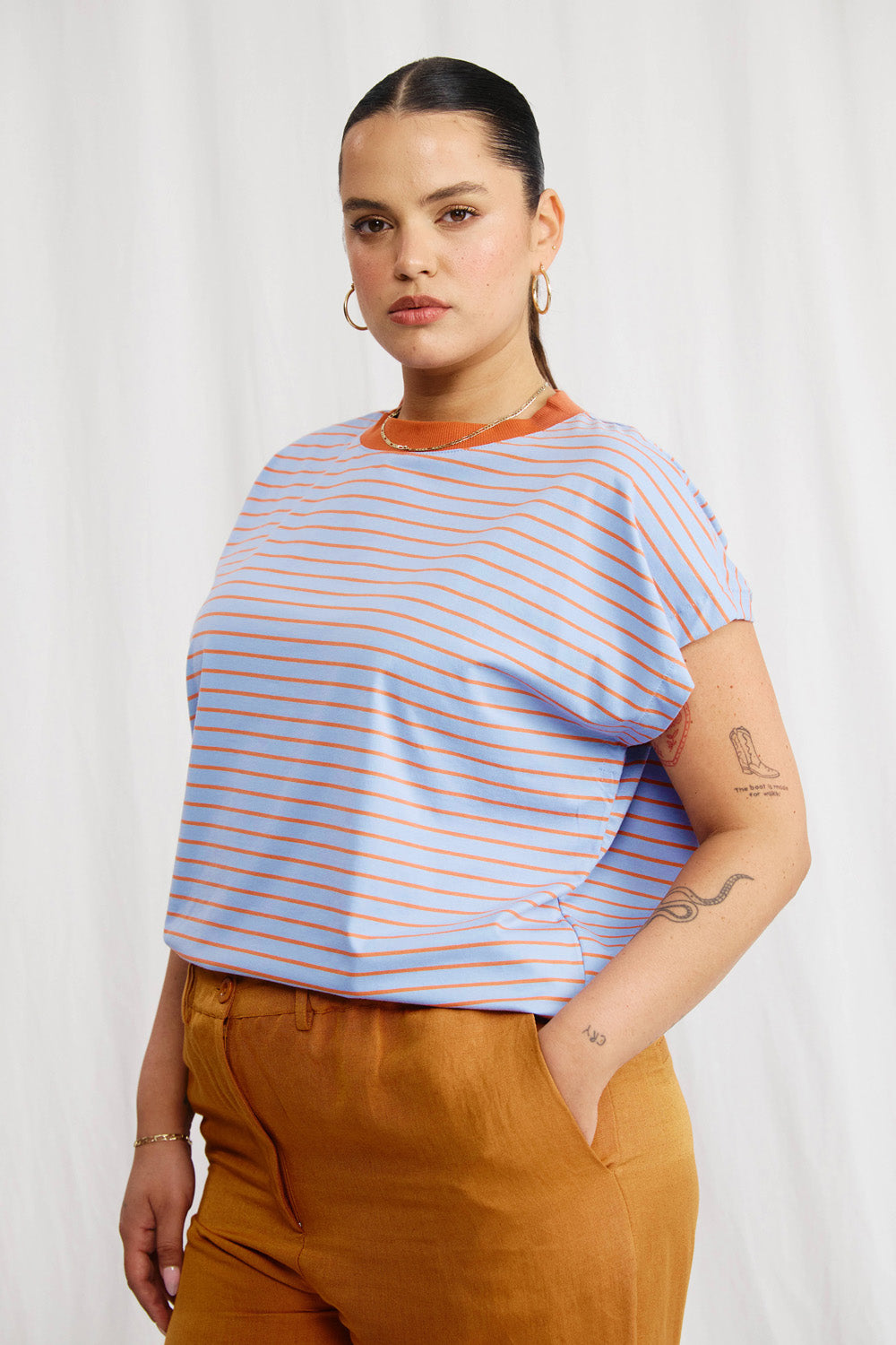 Gia gray striped t-shirt