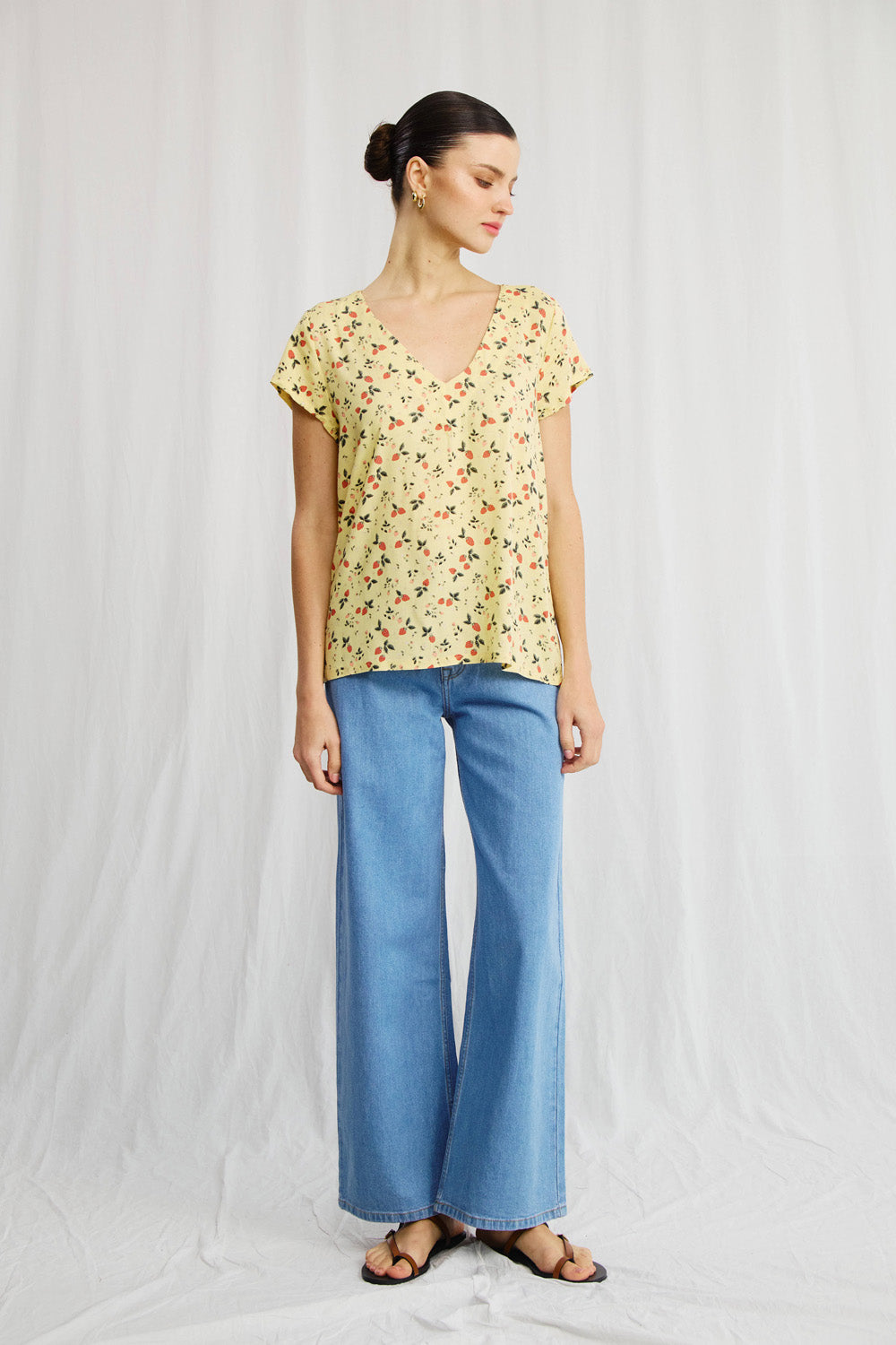 Veronica shirt with navy dots