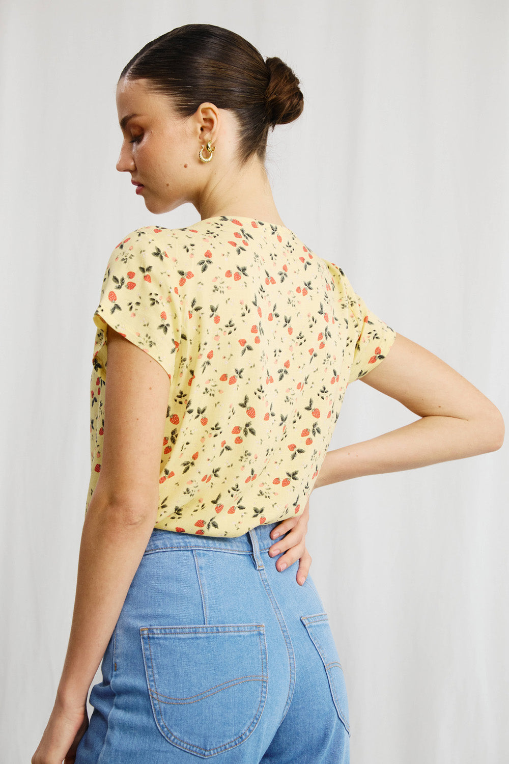 Veronica shirt with navy dots