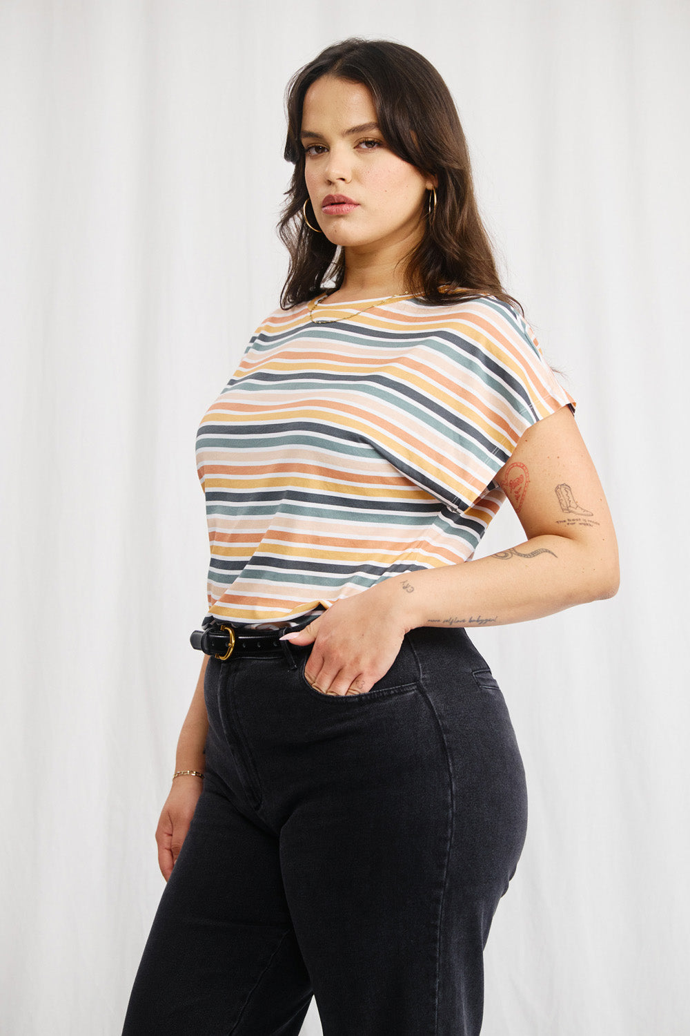 Green striped Alba t-shirt
